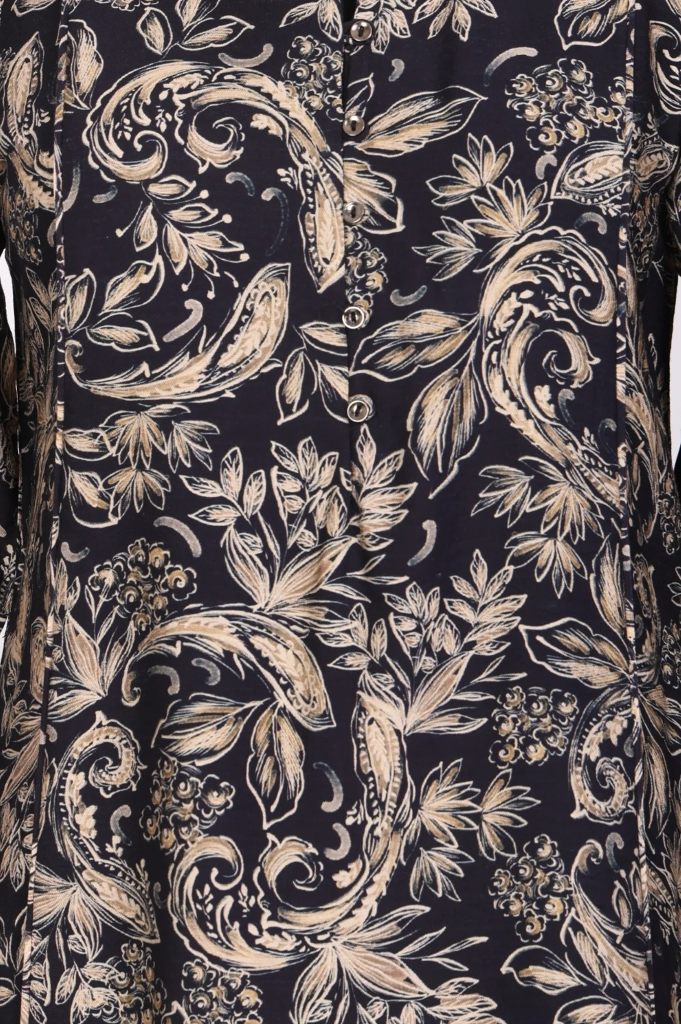 Navy Blue Block Paisley Printed Straight Tunic - Image 7