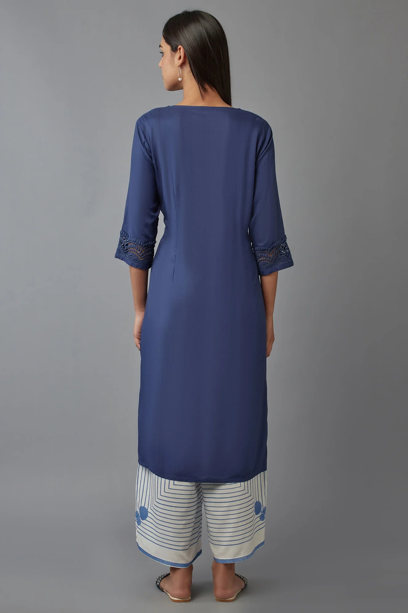 Navy Blue Button Down kurta - Image 2