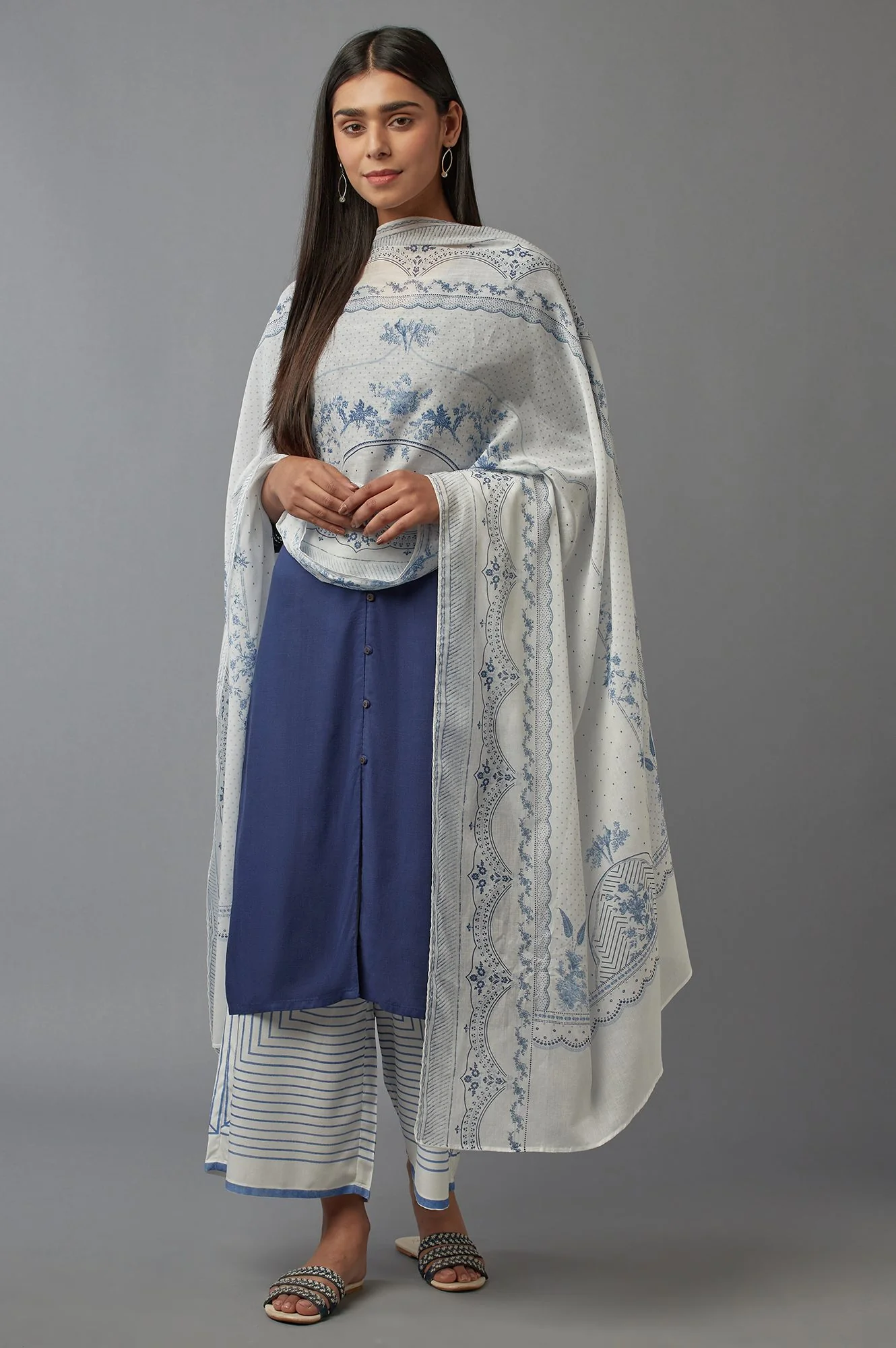 Navy Blue Button Down kurta - Image 5