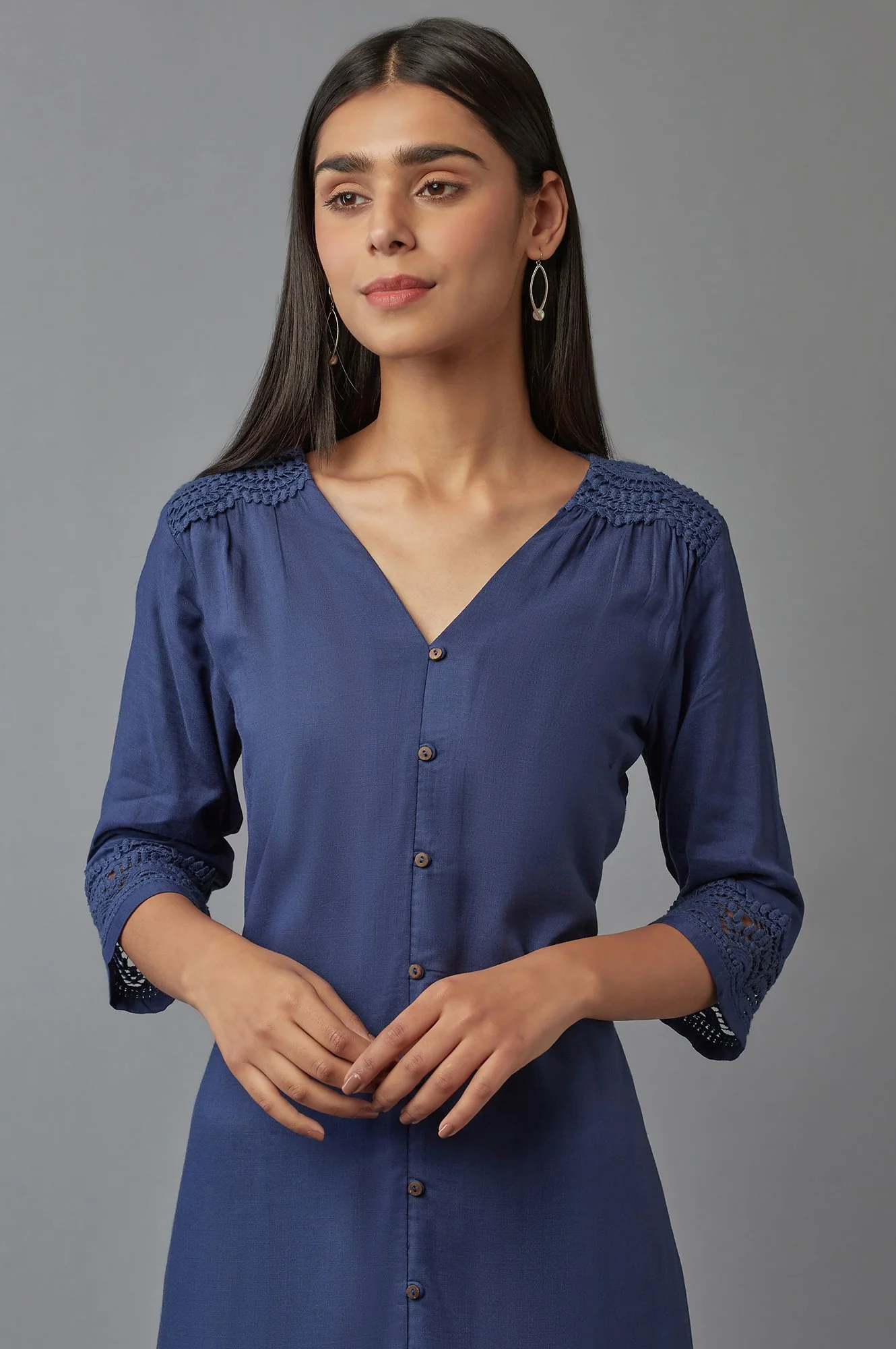 Navy Blue Button Down kurta - Image 6