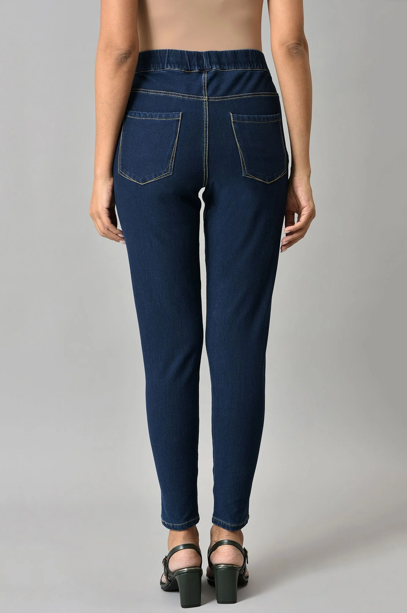 Navy Blue Denim Jeggings - Image 2