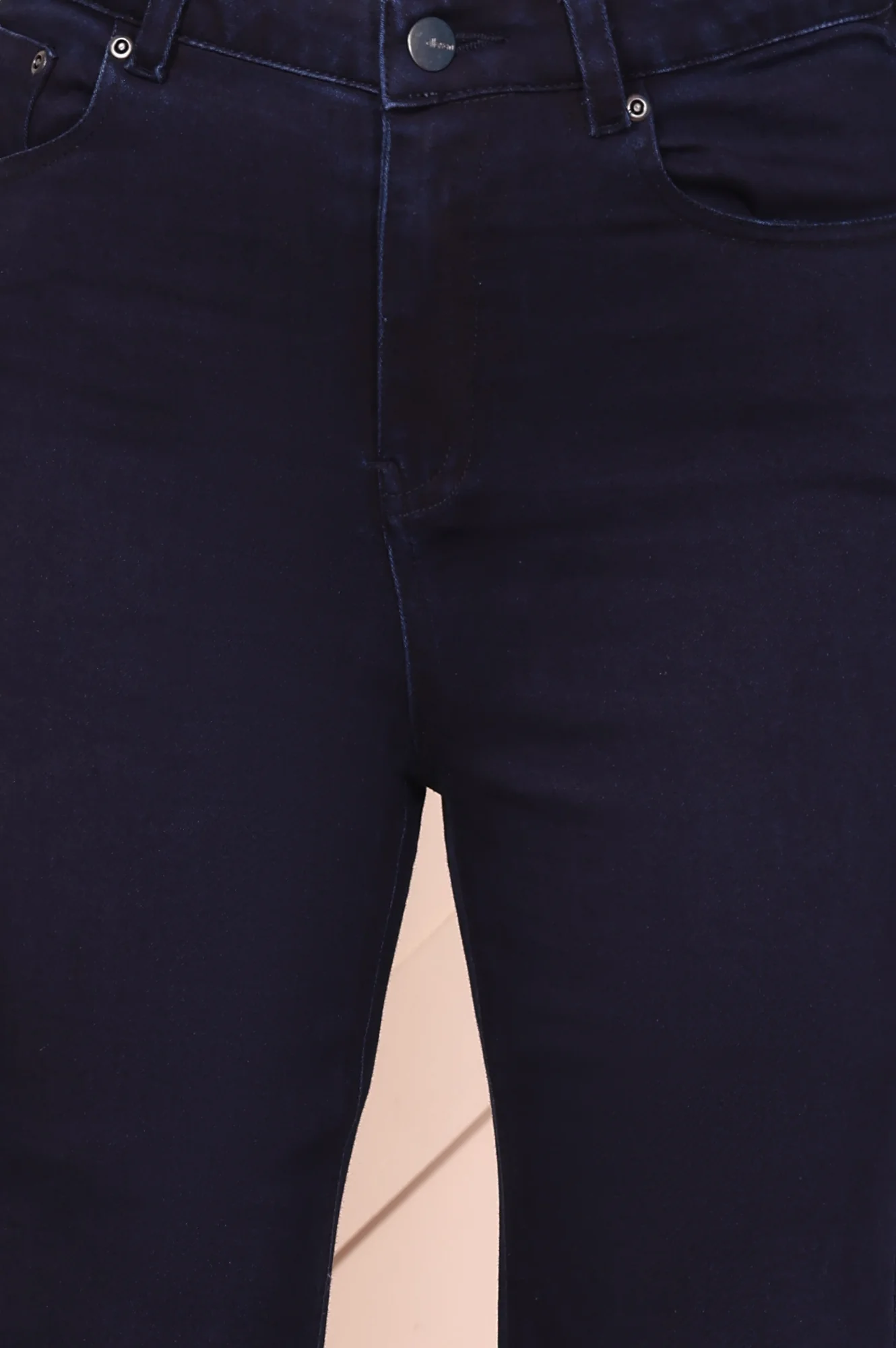 Navy Blue Denim Lycra High Rise Flared Jeans - Image 6