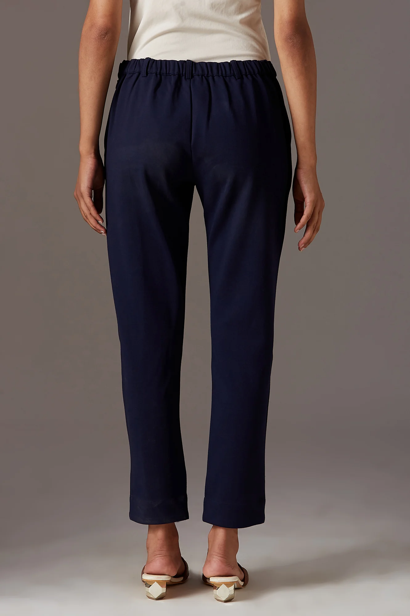 Navy Blue Slim Pants - Image 2