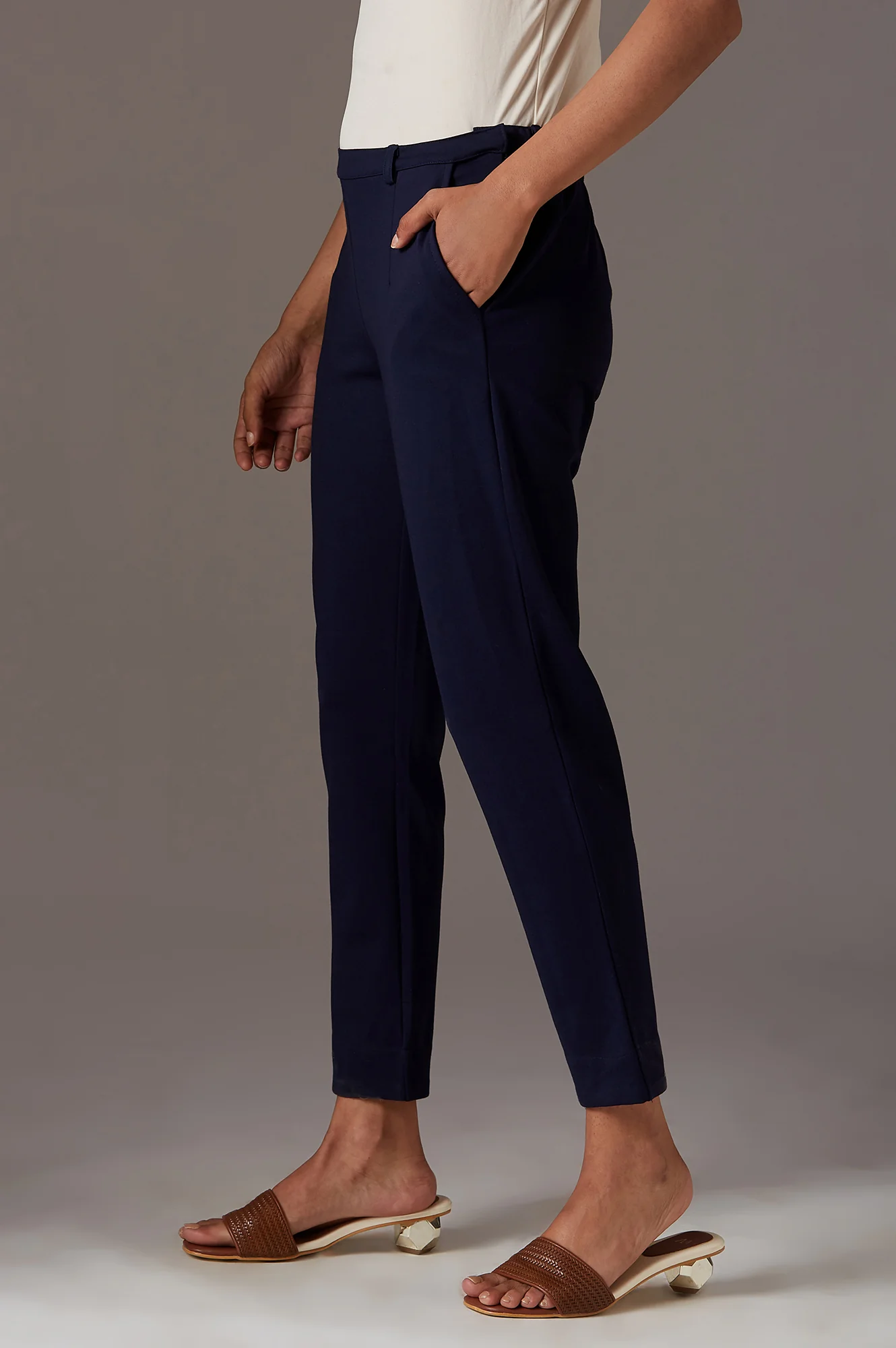 Navy Blue Slim Pants - Image 3