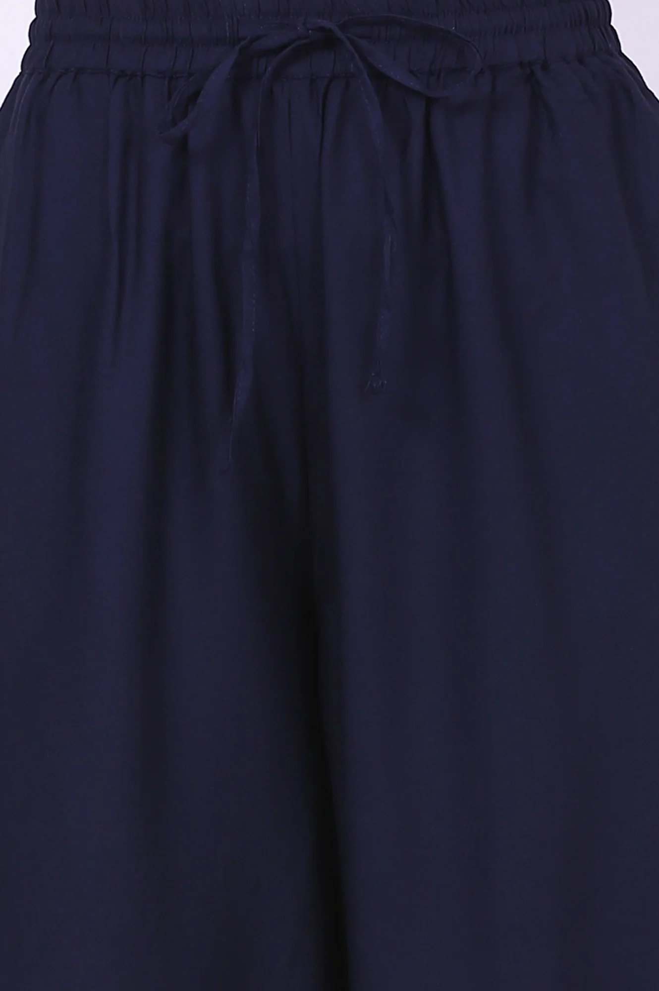 Navy Blue Solid Loose Fit Cropped Dhoti Pants - Image 6