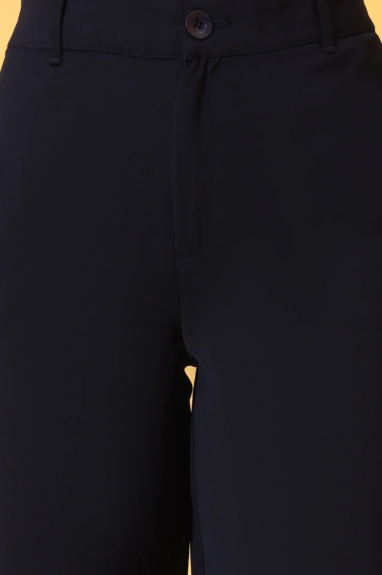 Navy Blue Solid Straight Western Culottes with YKK Zipper - Image 6