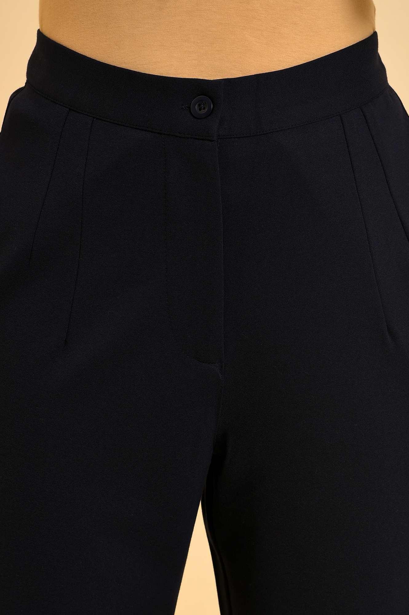 Navy Blue Straight Fit Trouser Pants - Image 6