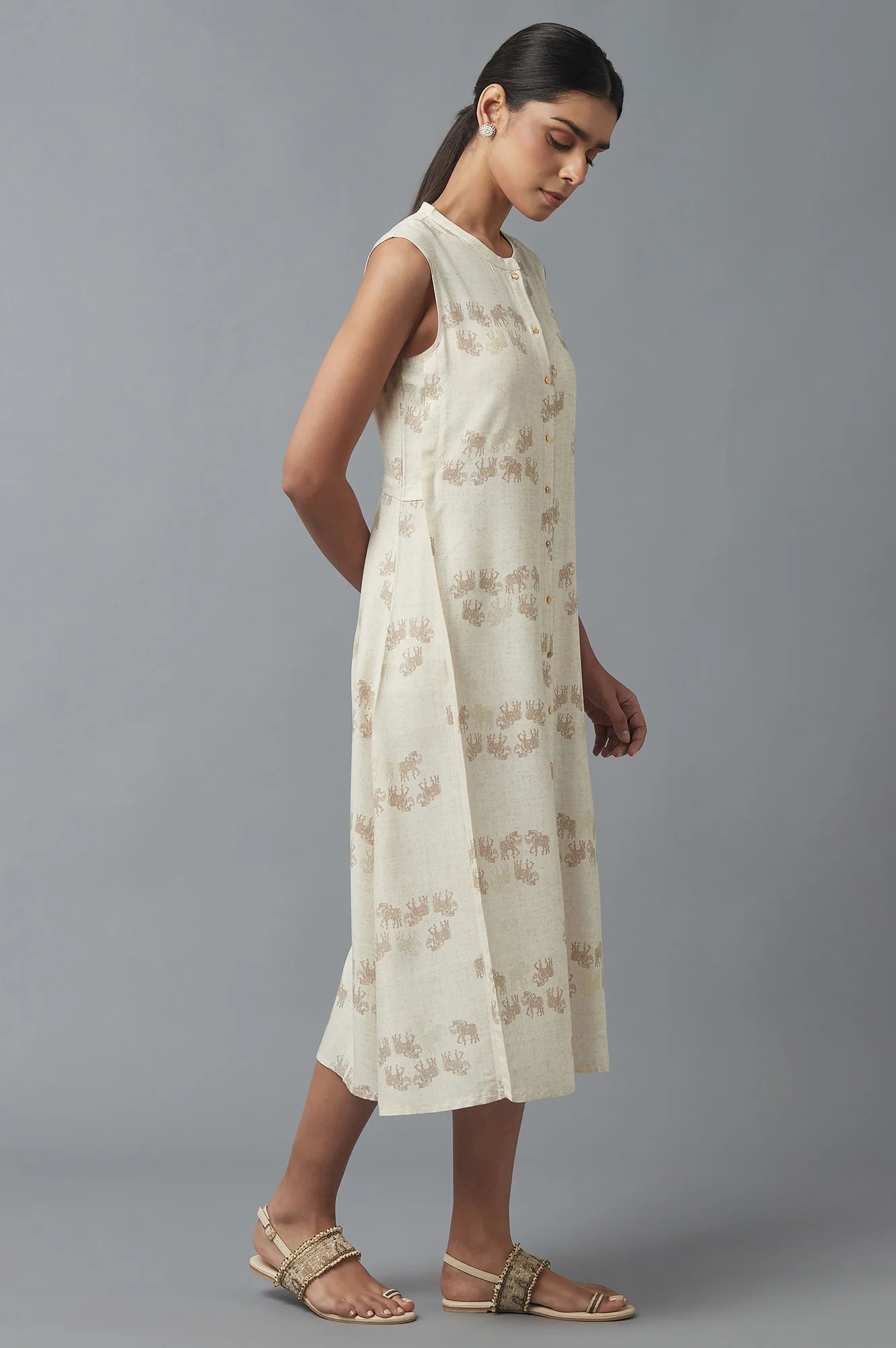New Beige Front Open kurta - Image 4