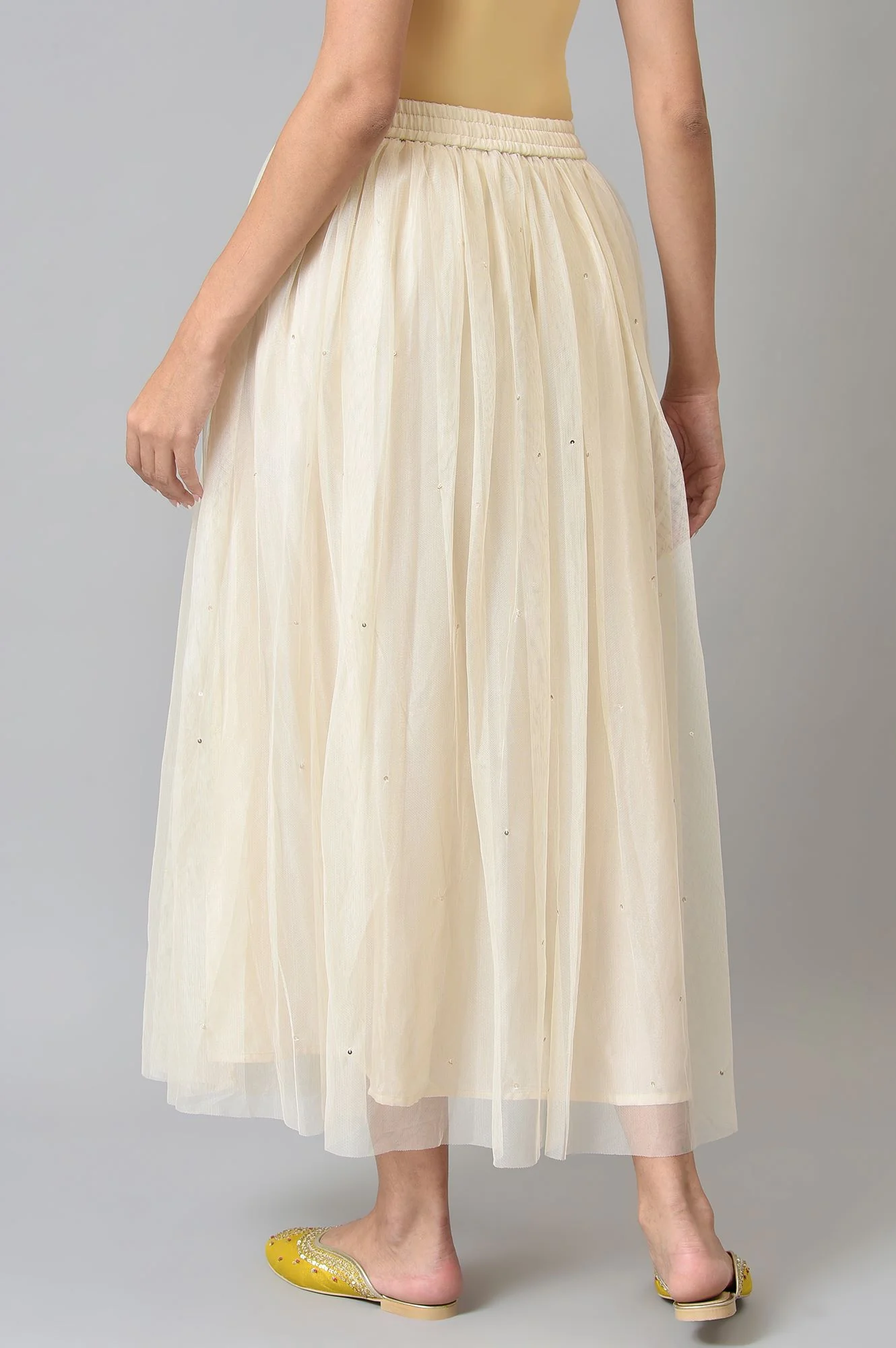 Off-White Sequins Mesh Skirt - Image 2