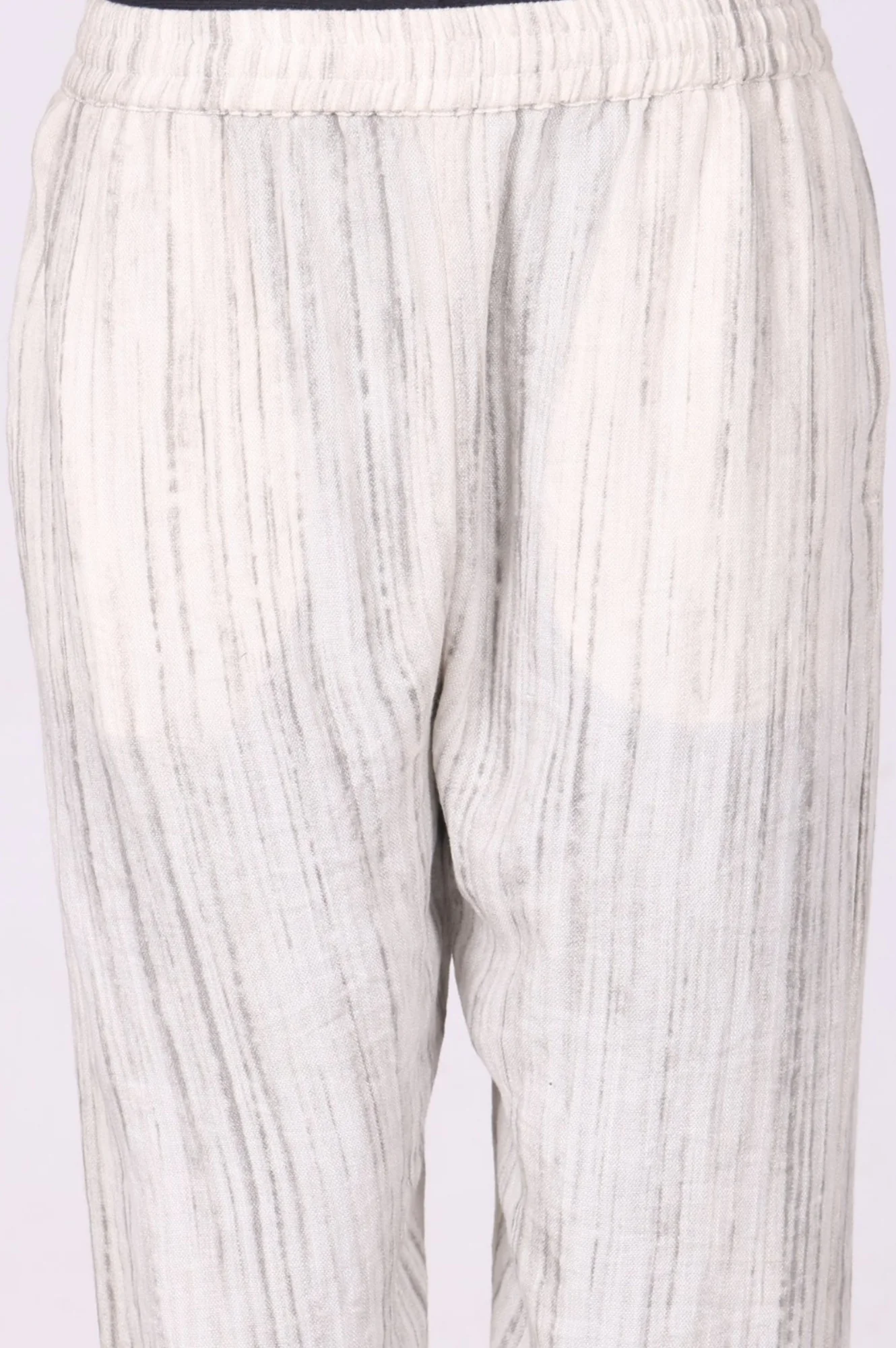 Off White Striped Rayon Blend Winter Straight Kurta with Pants Set - Image 6