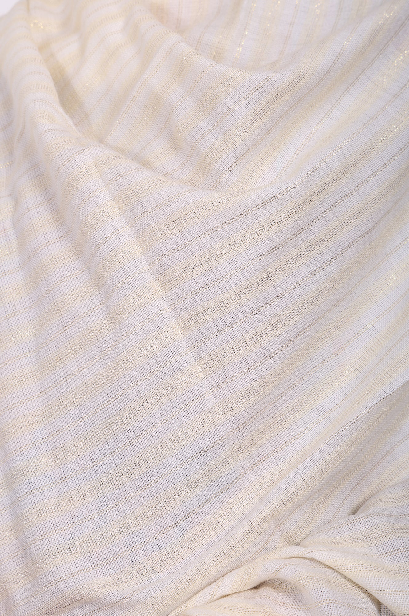 Off-White Striped Sequined Acrylic Stole - Image 4