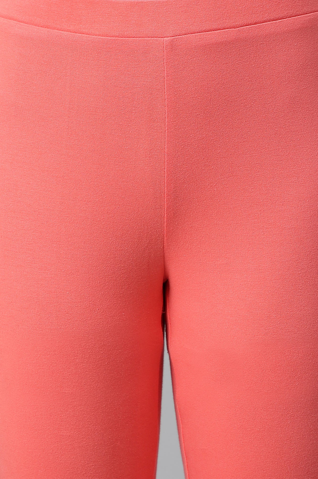 Orange Solid Knitted Women Tights - Image 8