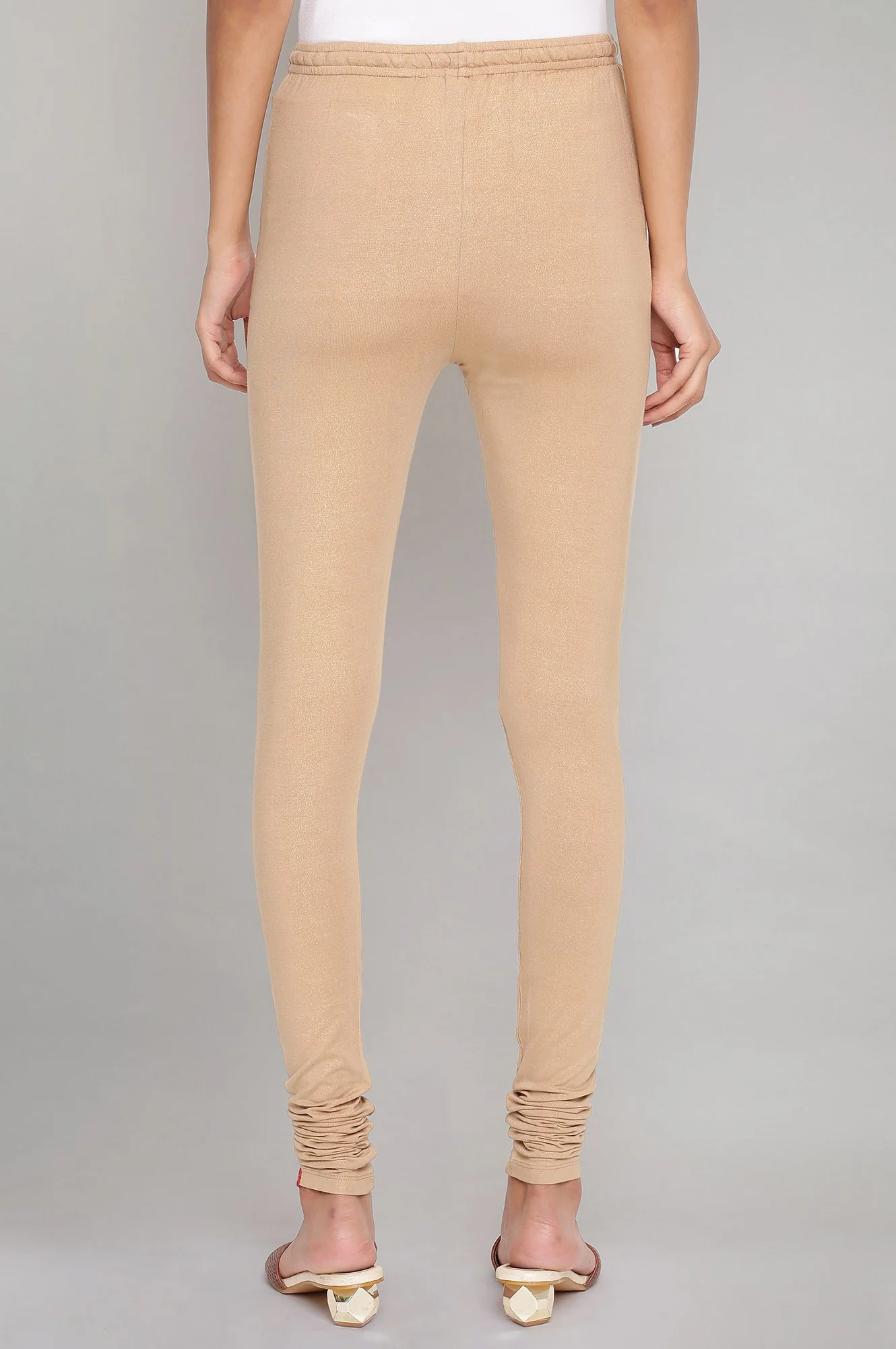 Pale Beige Knitted Churidar - Image 2
