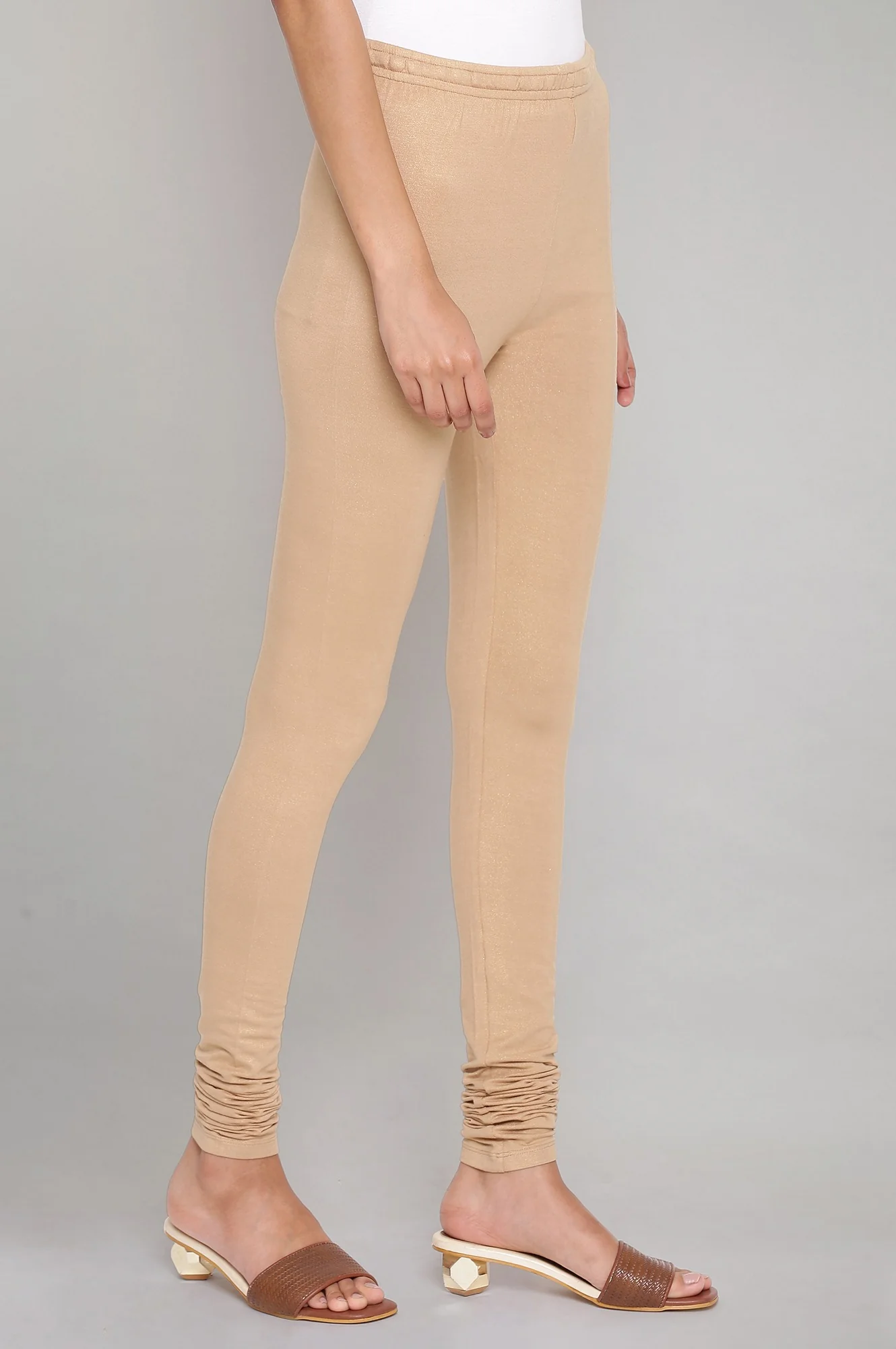Pale Beige Knitted Churidar - Image 4