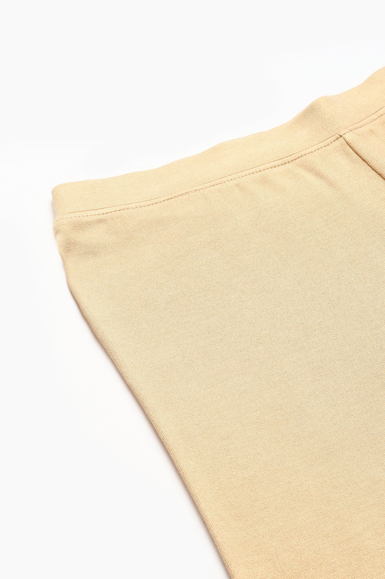 Pale Gold Solid Jersey Tights in Ankle Length - Image 6