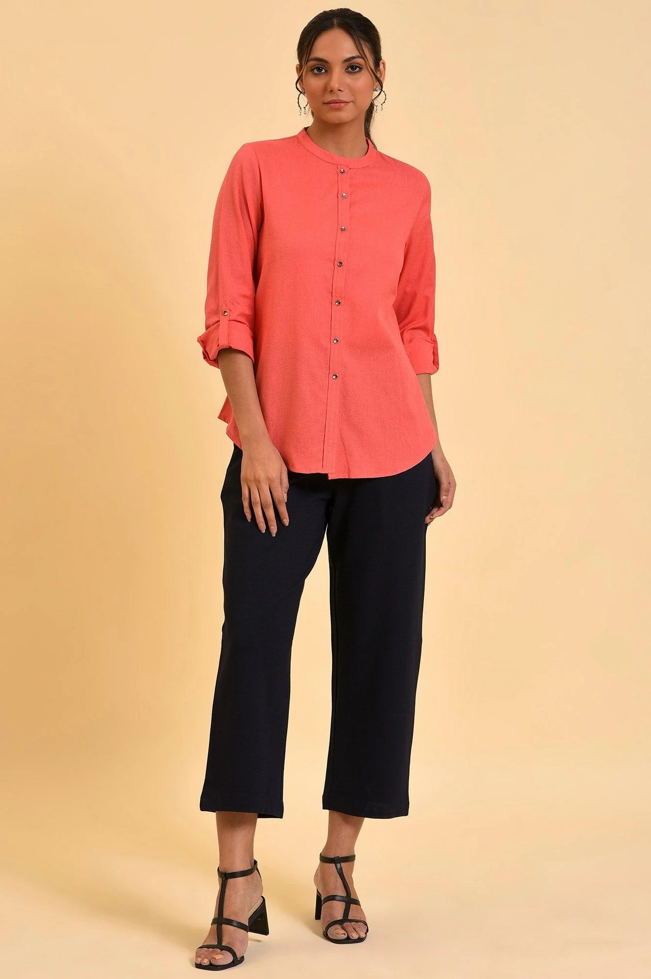 Peach Button Down Western Top - Image 5