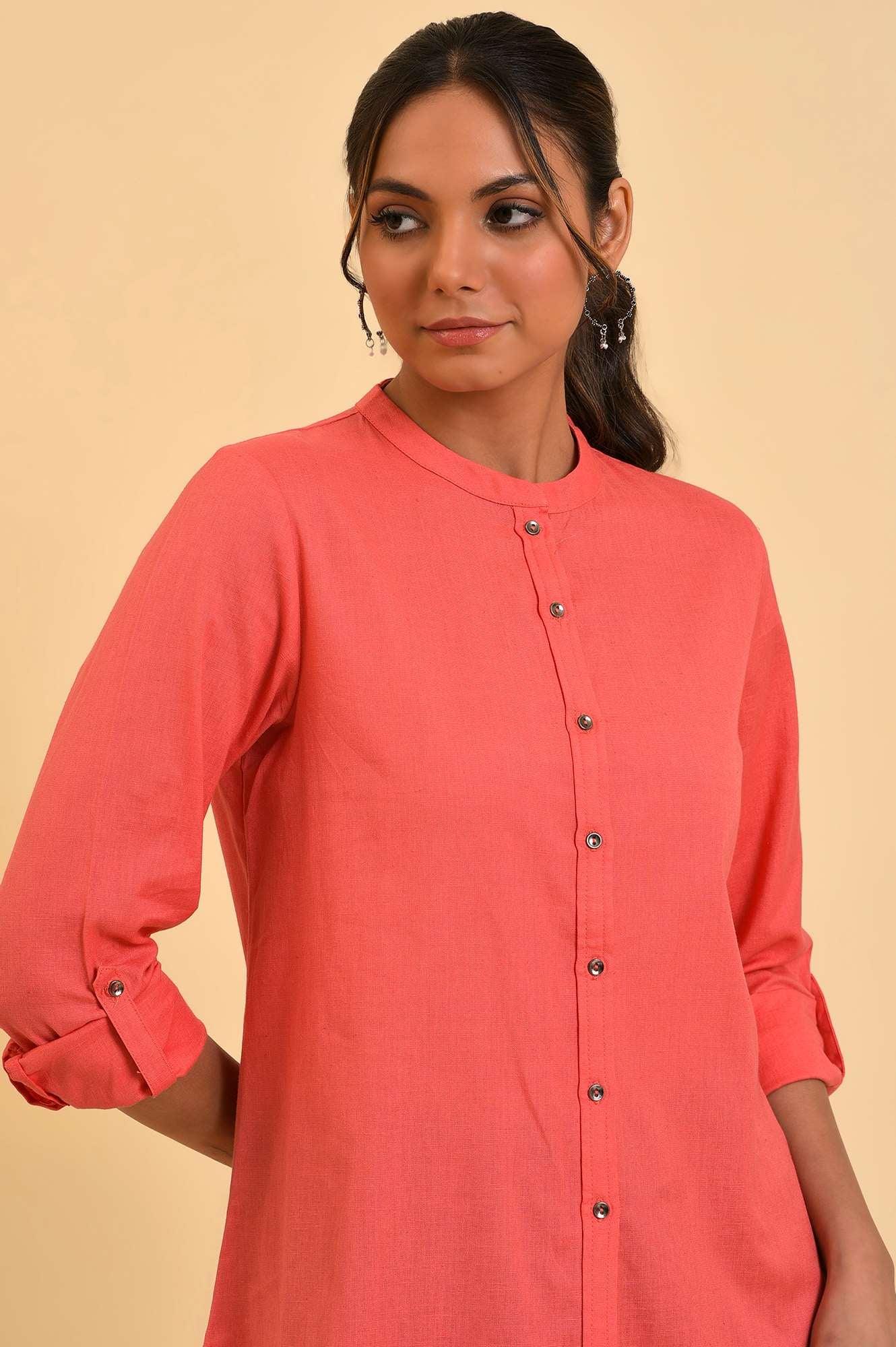 Peach Button Down Western Top - Image 6