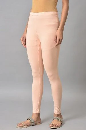 Peach Cotton Jersey Tights - Image 3