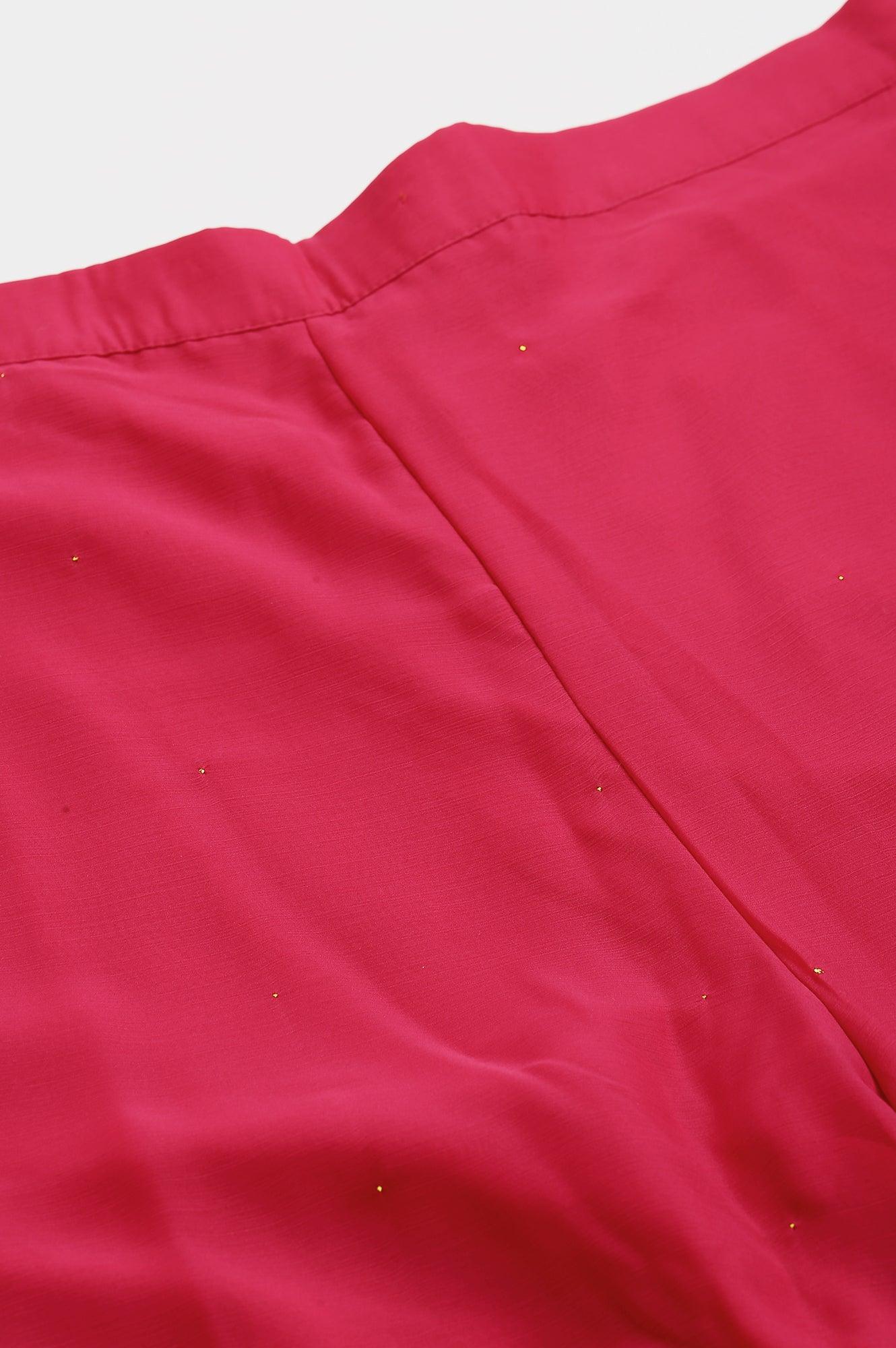 Pink Chiffon Flared Plus Size Sharara - Image 7