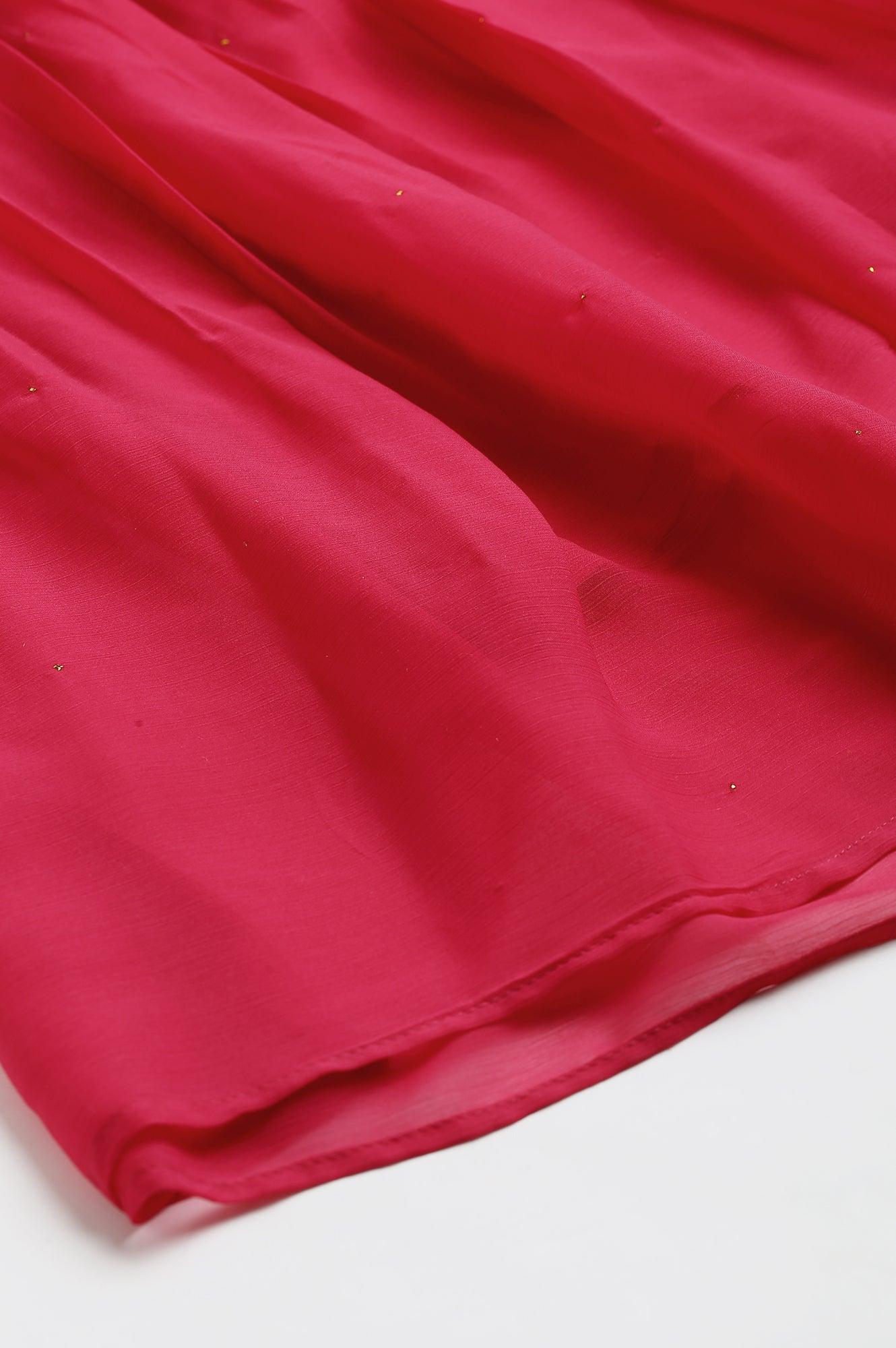 Pink Chiffon Flared Plus Size Sharara - Image 9
