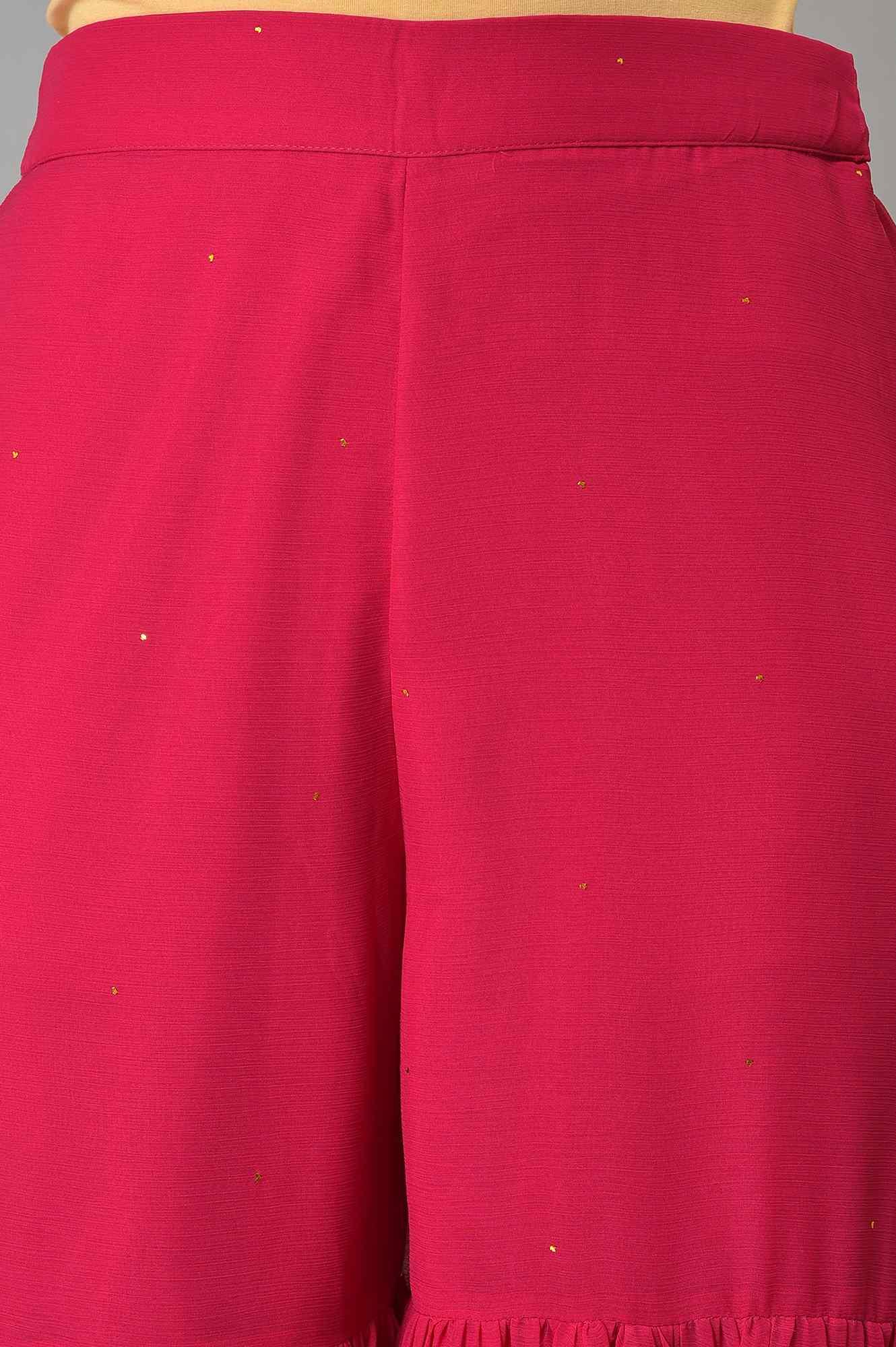 Pink Chiffon Flared Sharara - Image 6