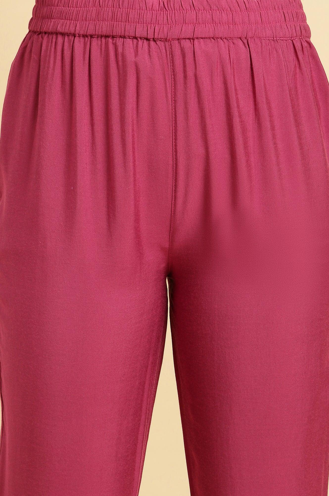 Pink Embellished Kurta, Pants And Jacquard Dupatta Set - Image 8