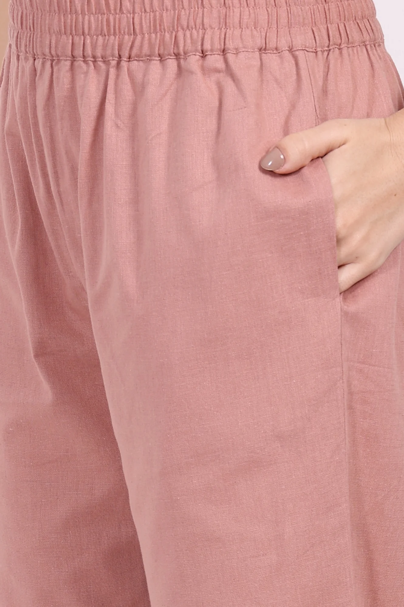 Pink Embroidered Straight Rayon Kurta with Straight Pant - Image 9