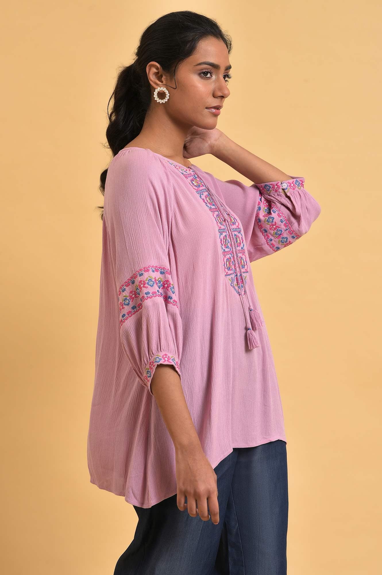 Pink Embroidered Western Top - Image 4