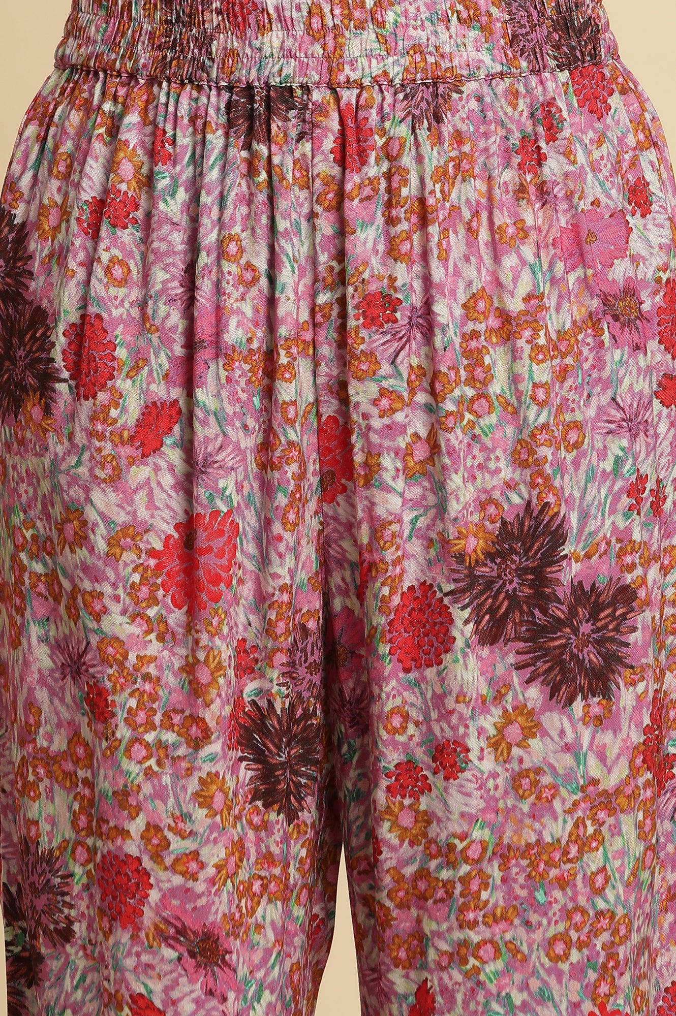 Pink Floral Printed Rayon Kurta, Pants And Dupatta Set - Image 8