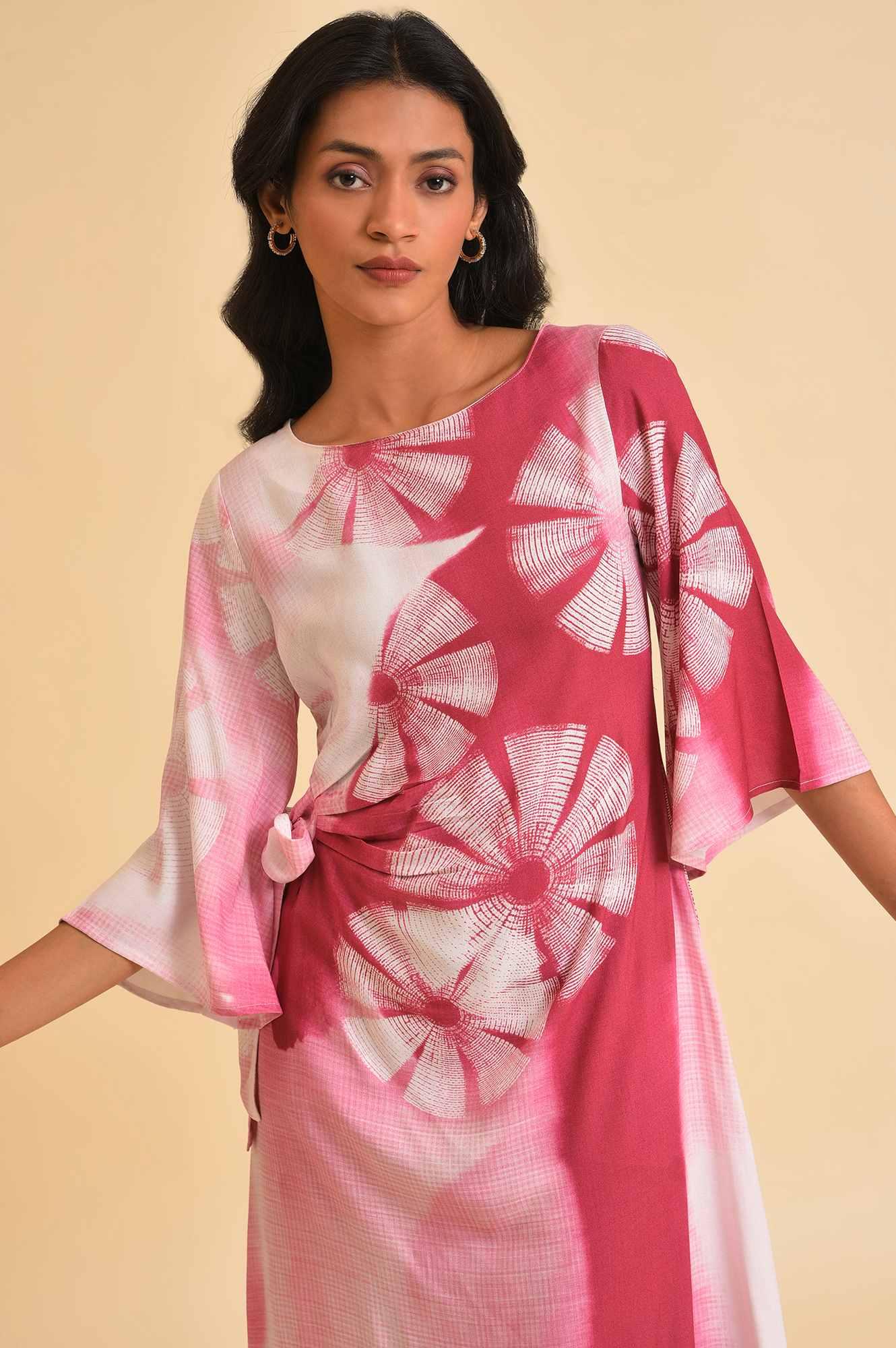 Pink Graphic Print Dress - Image 5