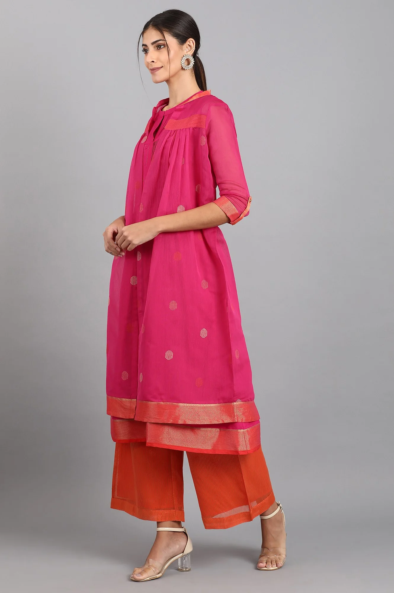 Pink Mandarin Neck Pop Set - Image 3