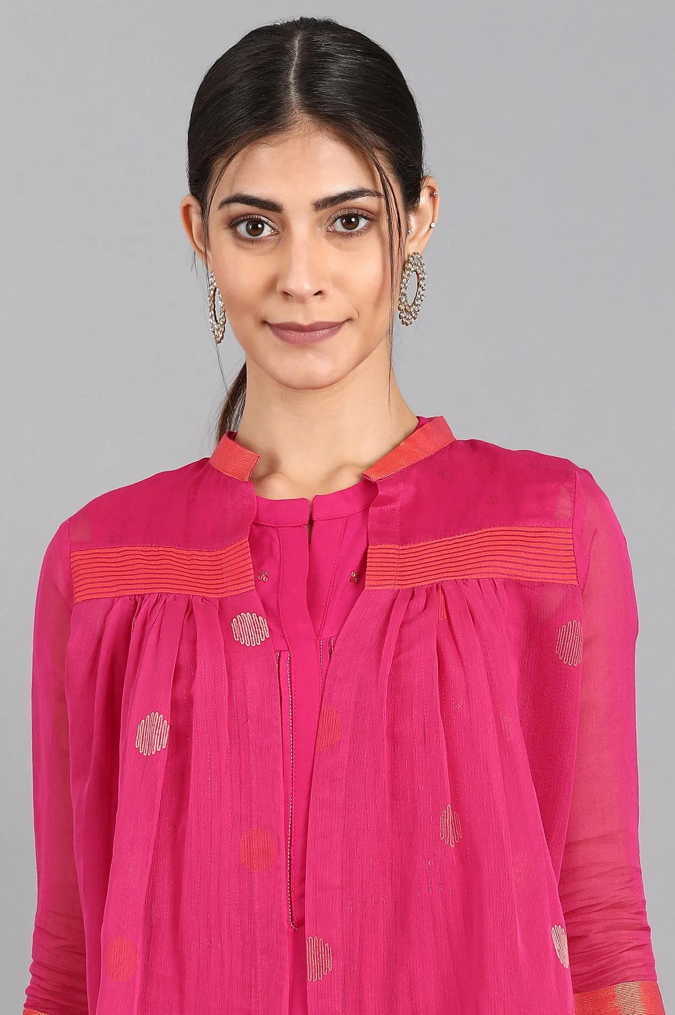Pink Mandarin Neck Pop Set - Image 6