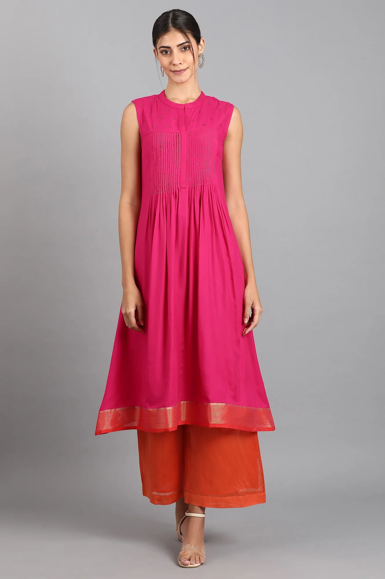 Pink Mandarin Neck Pop Set - Image 7