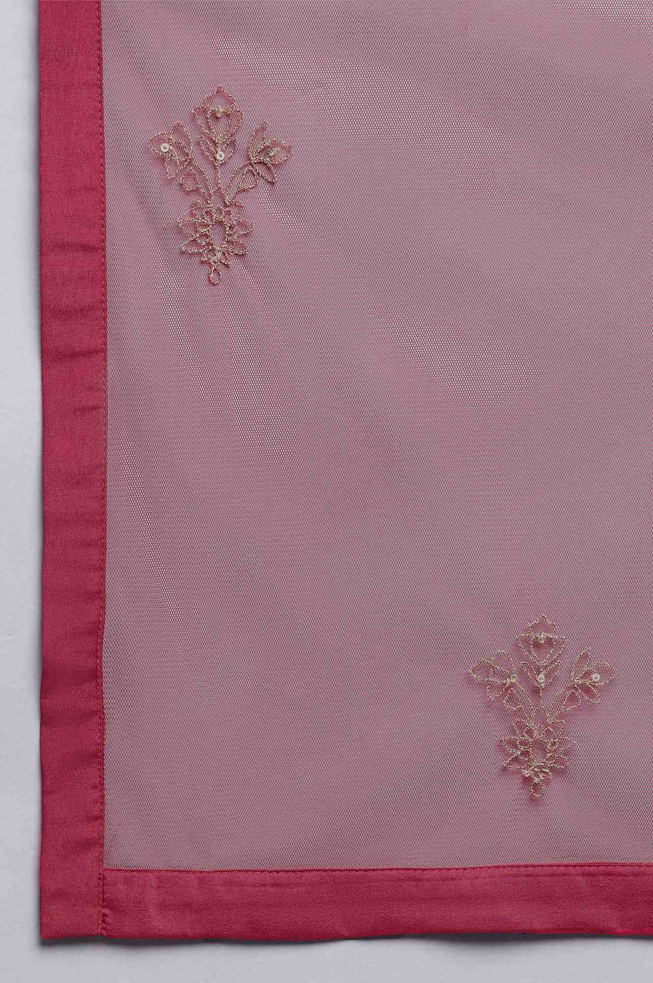 Pink Mesh Dupatta - Image 4