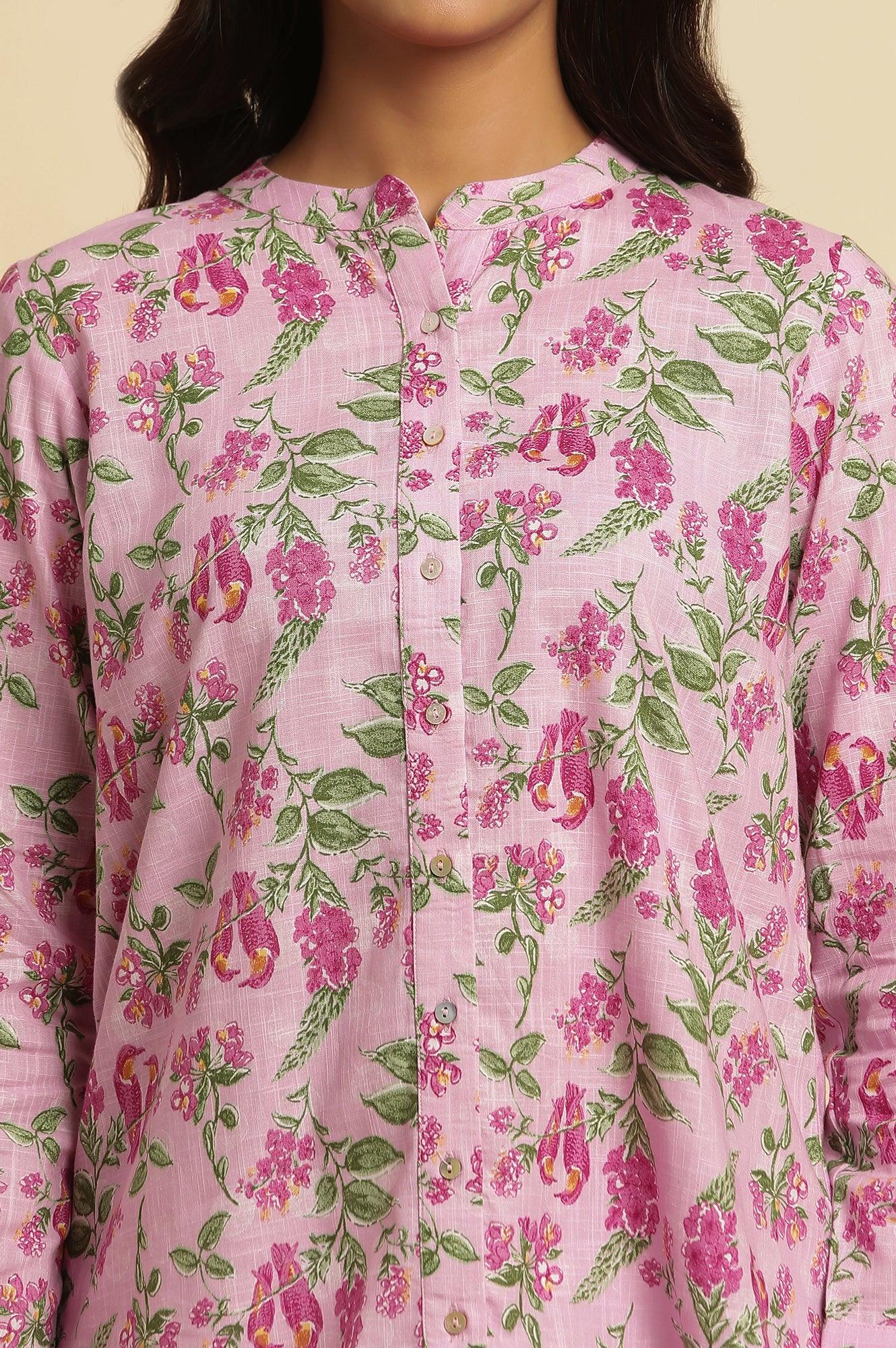 Pink Printed Cotton Shirt - Image 6