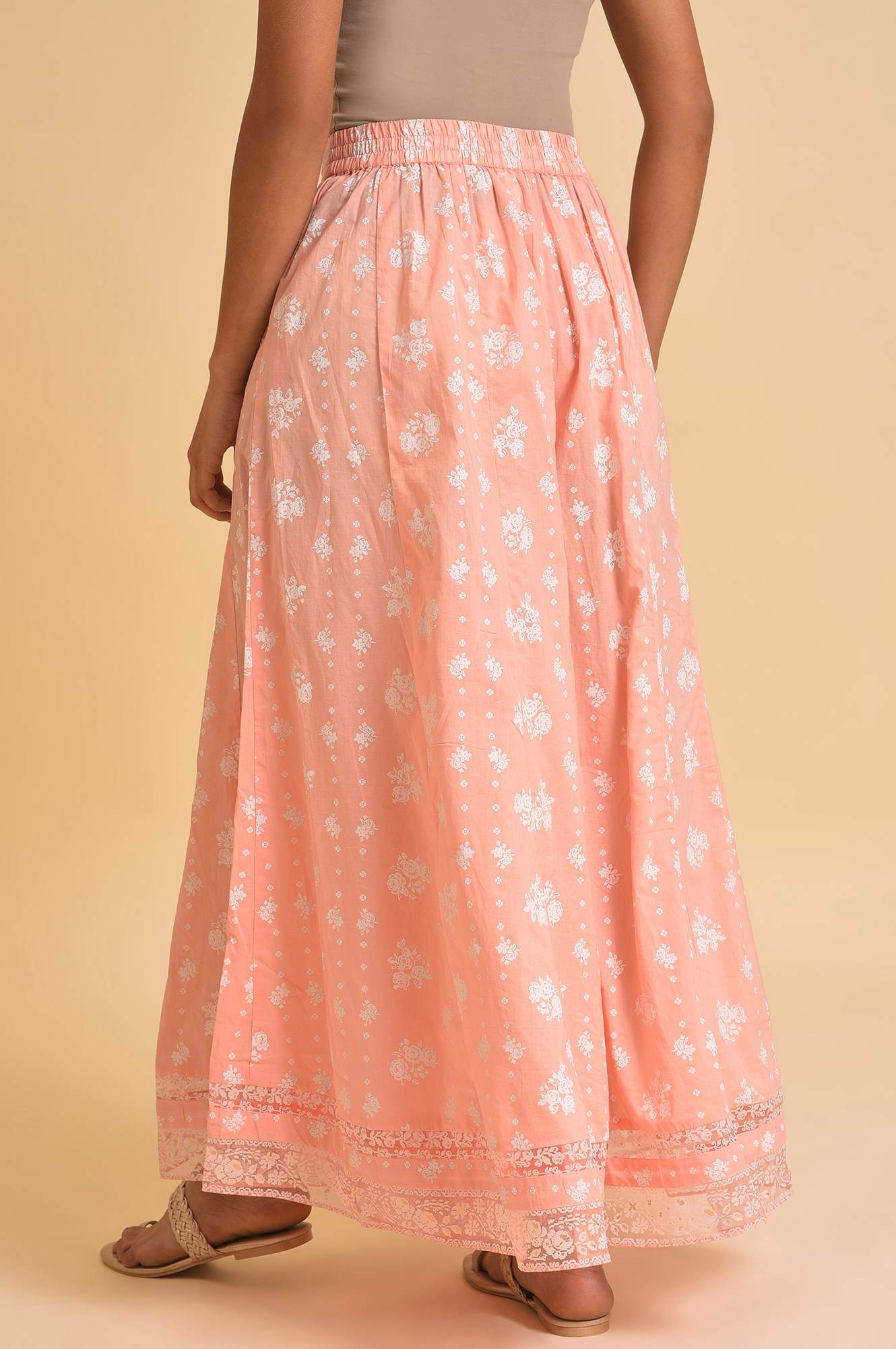 Pink Printed Festive Culottes - Image 2