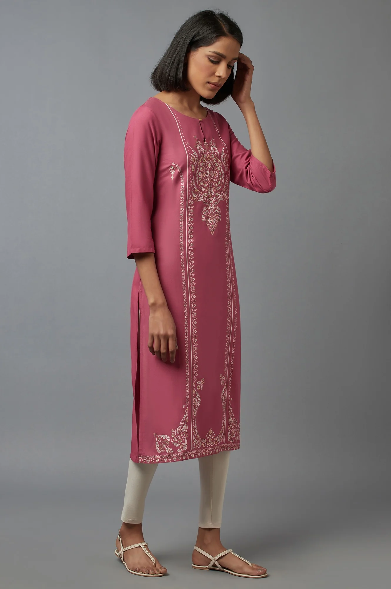 Pink Sequin kurta - Image 4