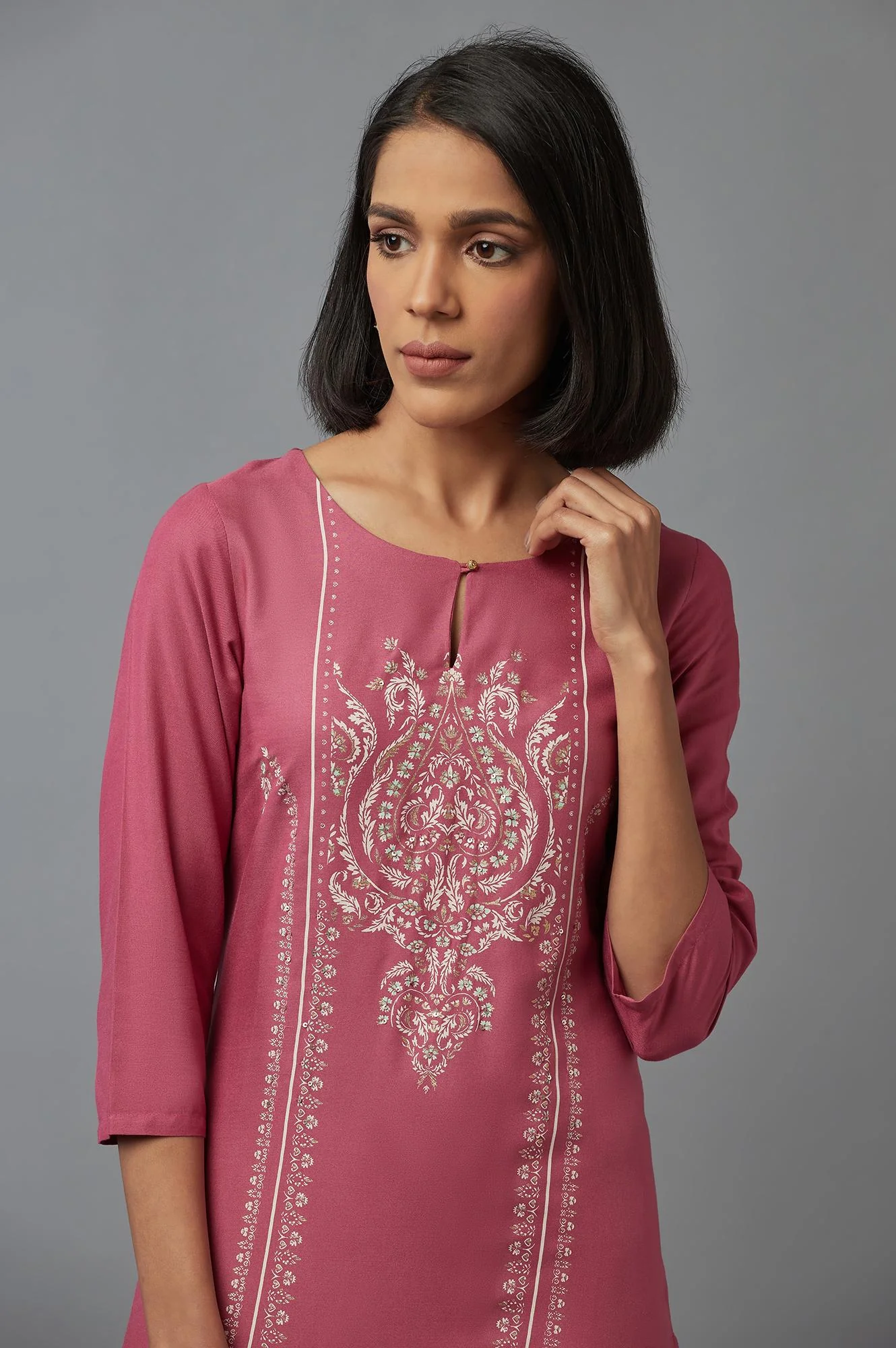 Pink Sequin kurta - Image 5