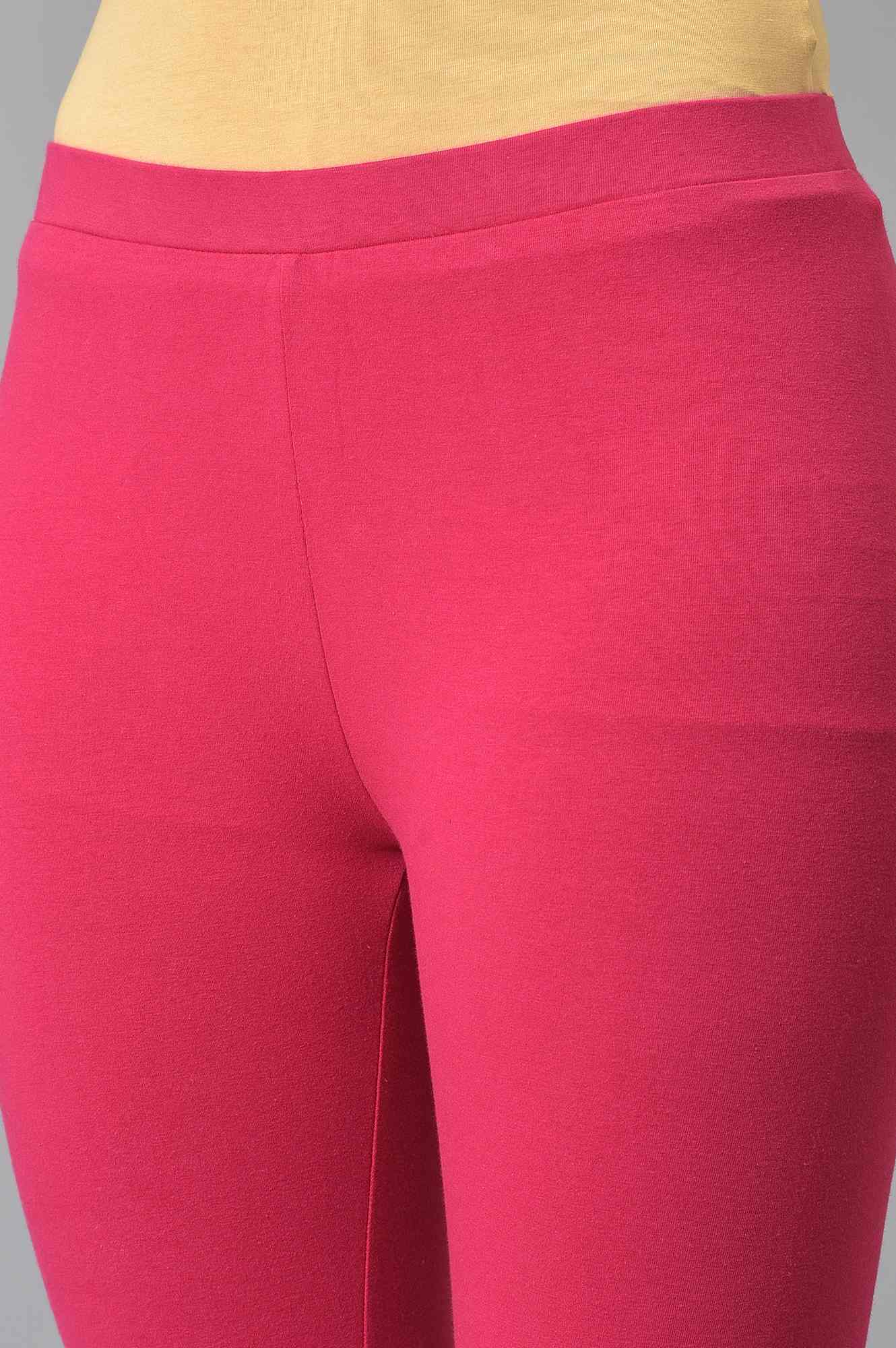 Pink Solid Knitted Women Tights - Image 6