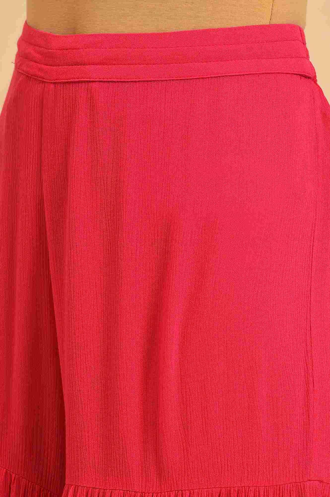 Pink Tiered Solid Sharara - Image 7