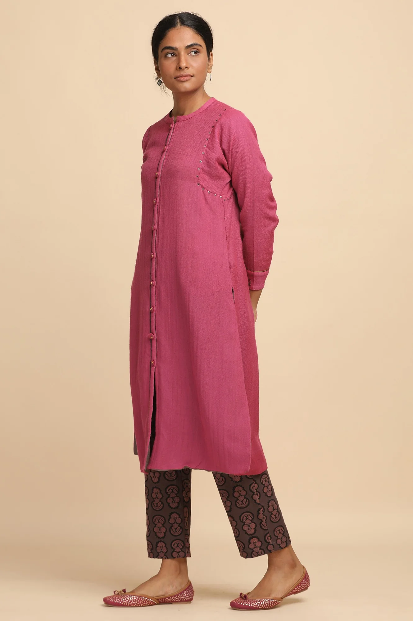 Pink Woollen Reversible Jacket - Image 3
