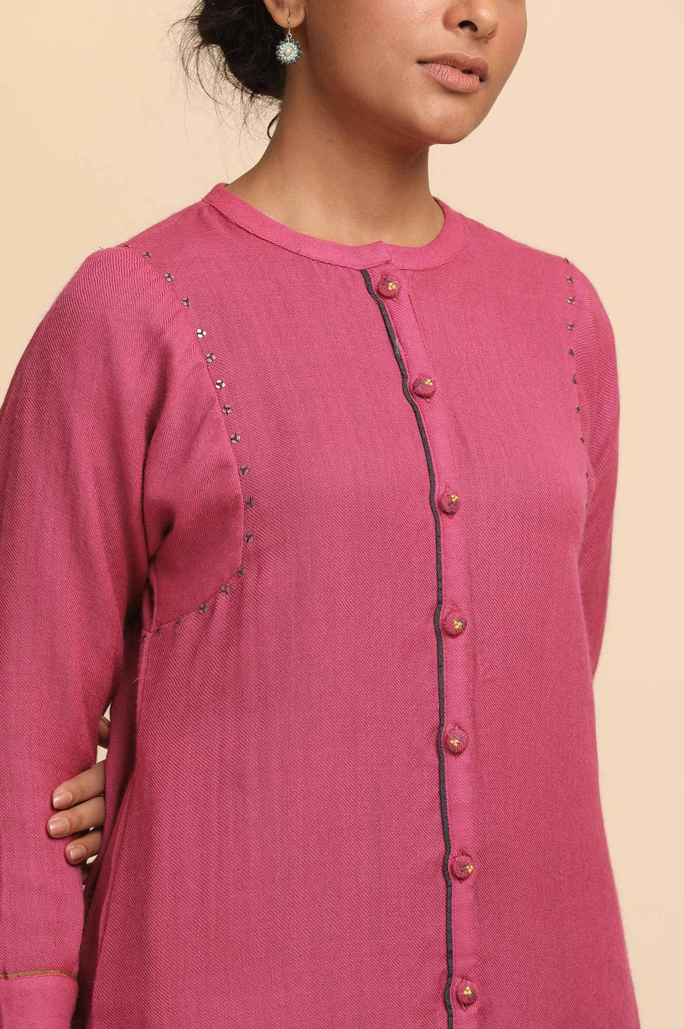 Pink Woollen Reversible Jacket - Image 6