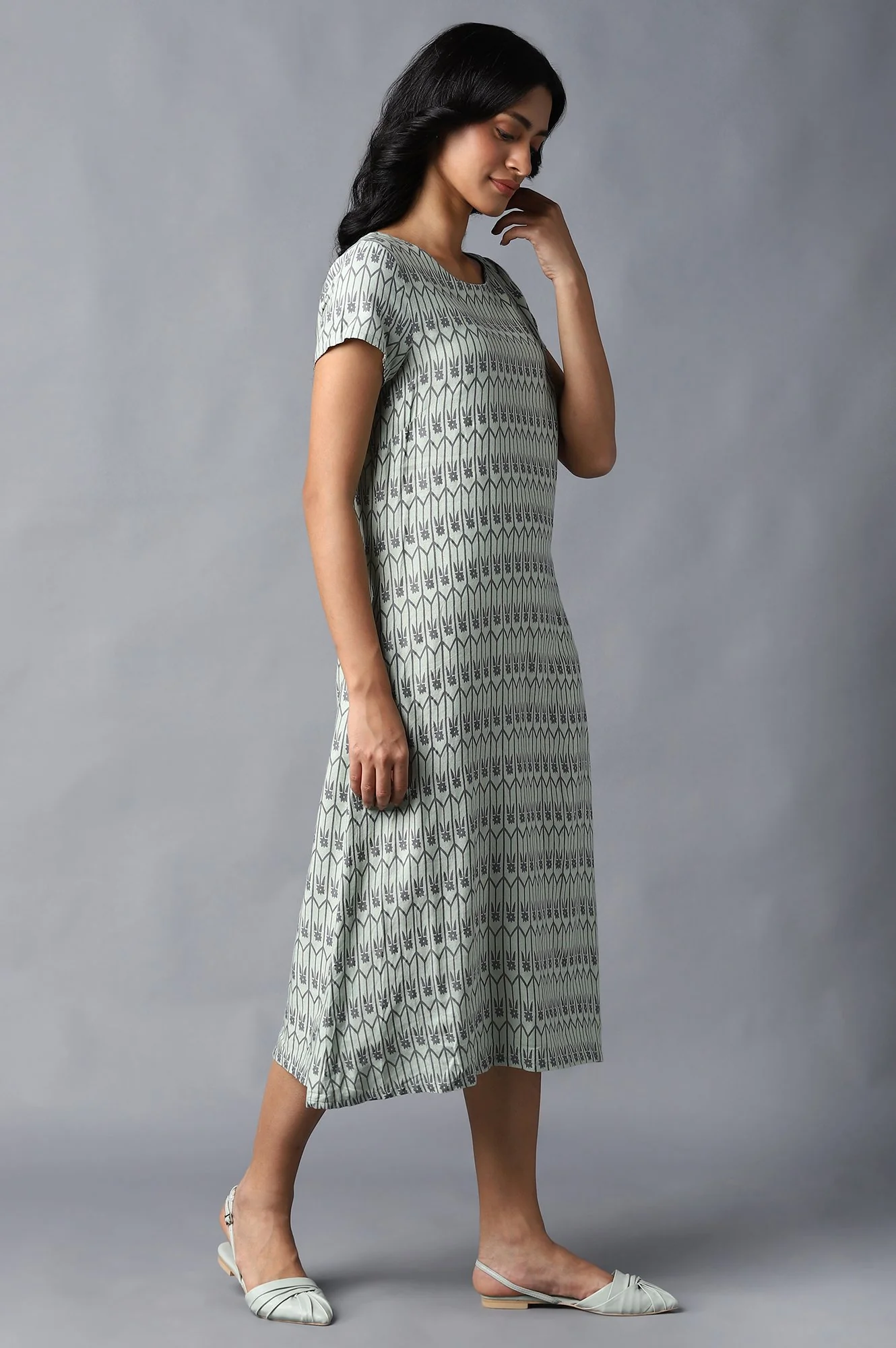 Pistachio Green A-Line kurta - Image 4