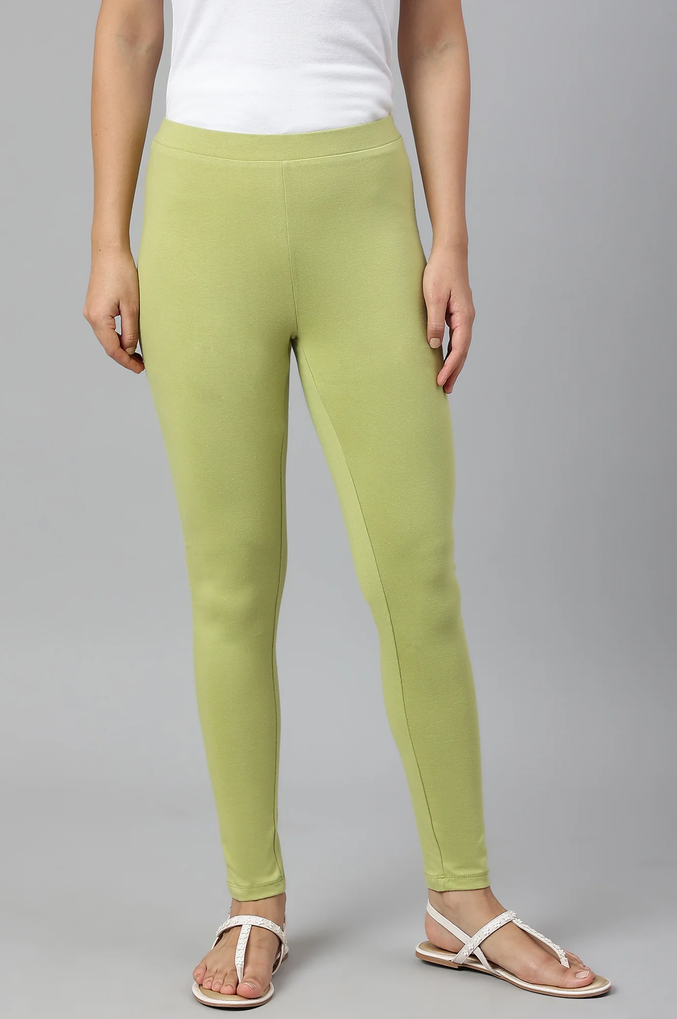 Pistachio Green Cotton Jersy Tights