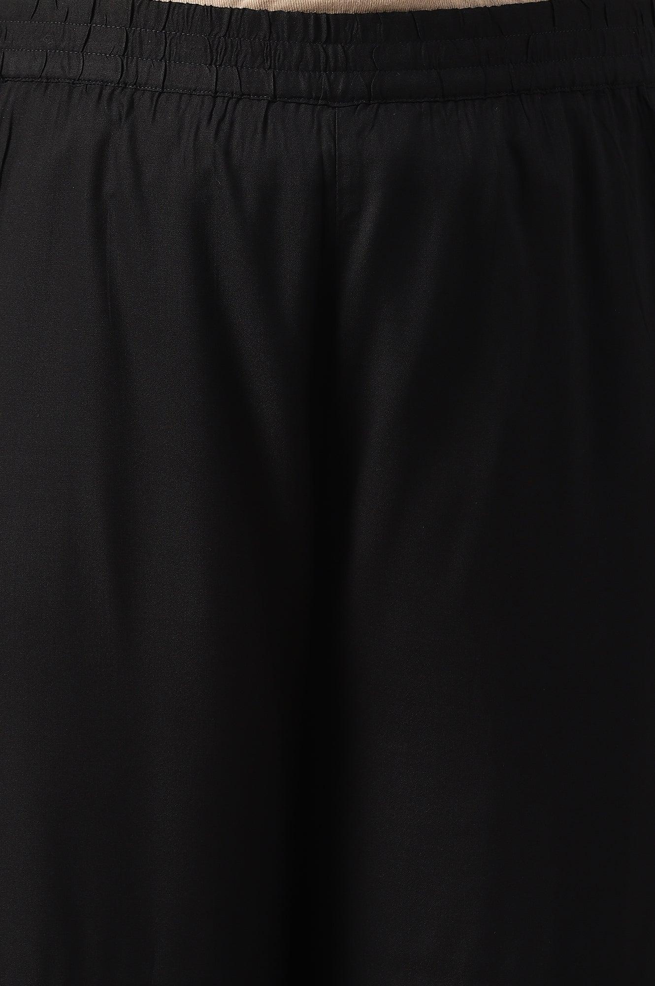 Plus Size Black Box Pleated Straight Pants - Image 5