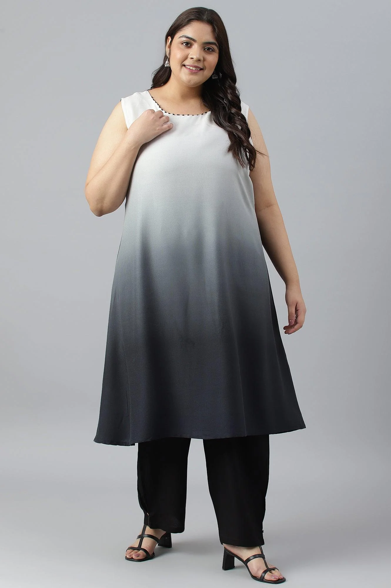 Plus Size Black Box Pleated Straight Pants - Image 6