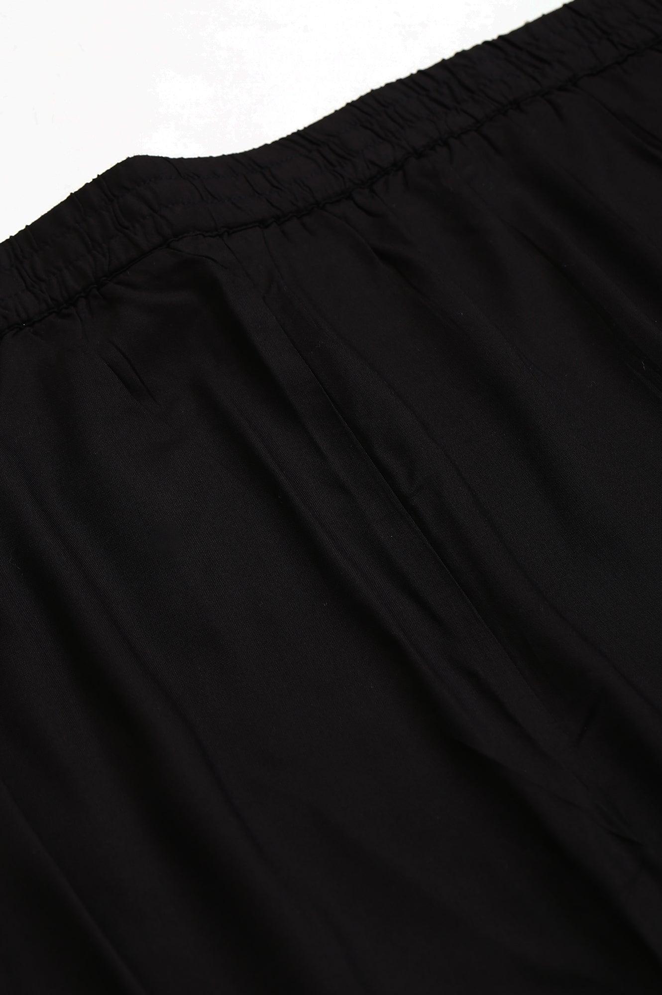 Plus Size Black Box Pleated Straight Pants - Image 7
