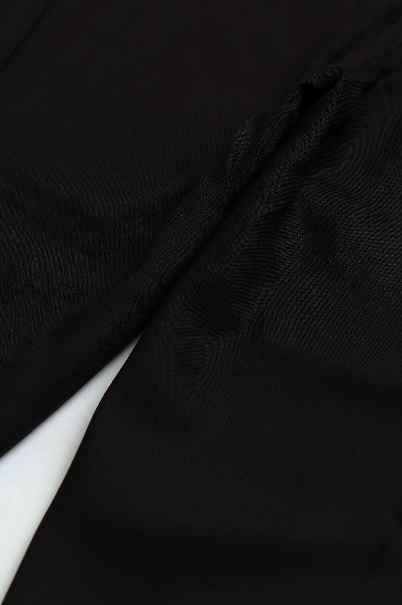 Plus Size Black Box Pleated Straight Pants - Image 8