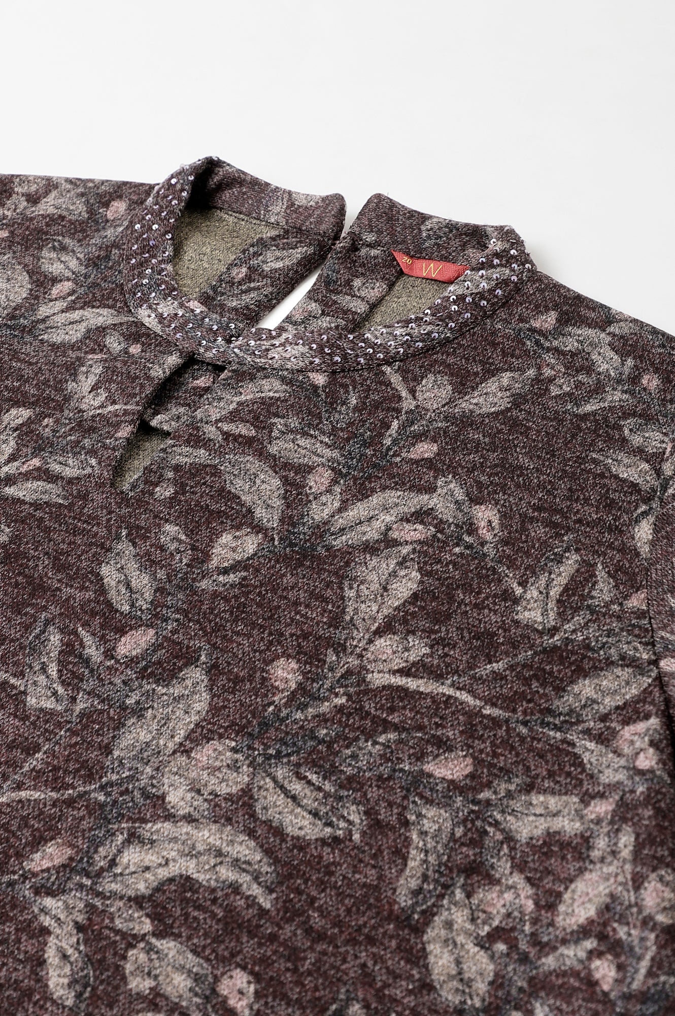 Plus Size Dark Purple Flared Embellished Winter kurta - Image 7