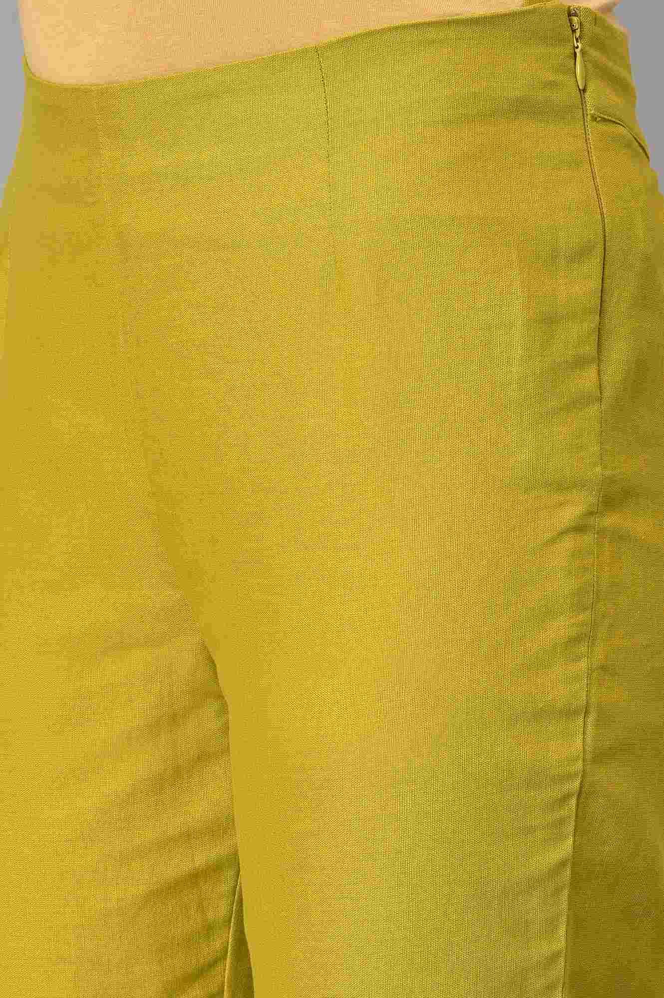 Plus Size Green Embroidered Slim Pants - Image 7
